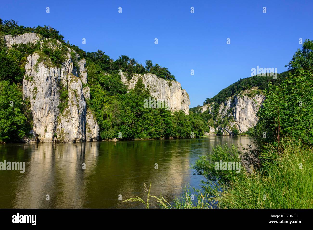 Natural landscape at the Danube breakthrough near Weltenburg Monastery Stock Photo