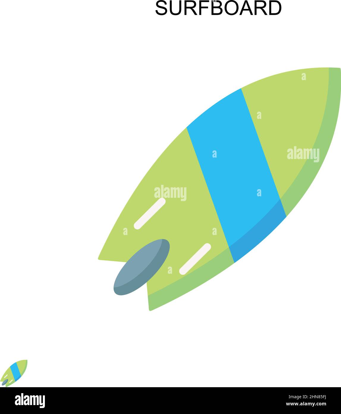 Surfboard Simple vector icon. Illustration symbol design template for ...