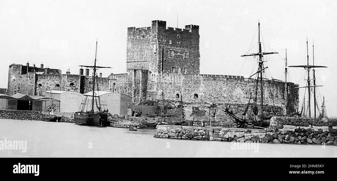 Carrickfergus Castle, Ireland, Victorian period Stock Photo Alamy