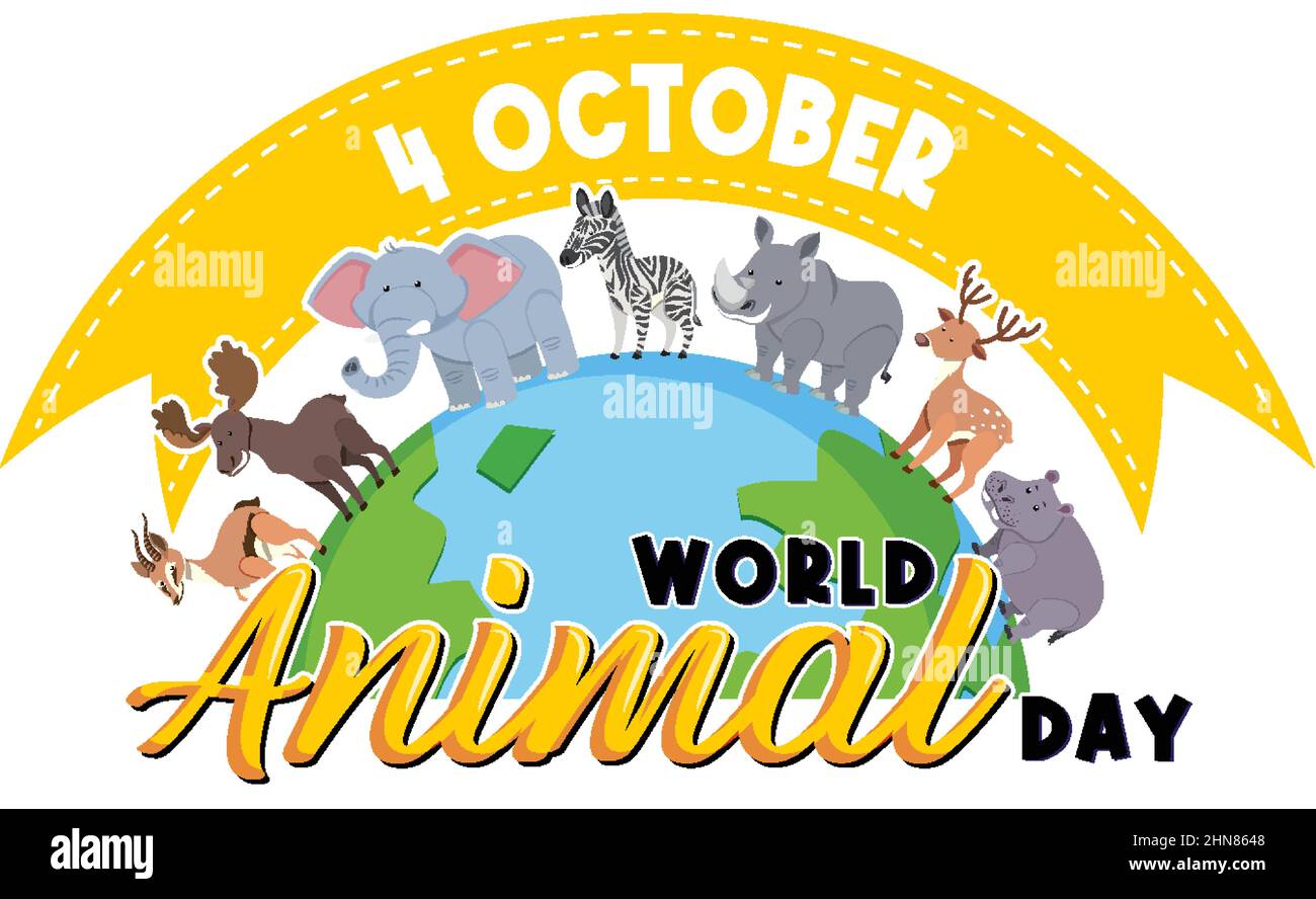 World Animal Day logo with african animals illustration Stock Vector Image  & Art - Alamy