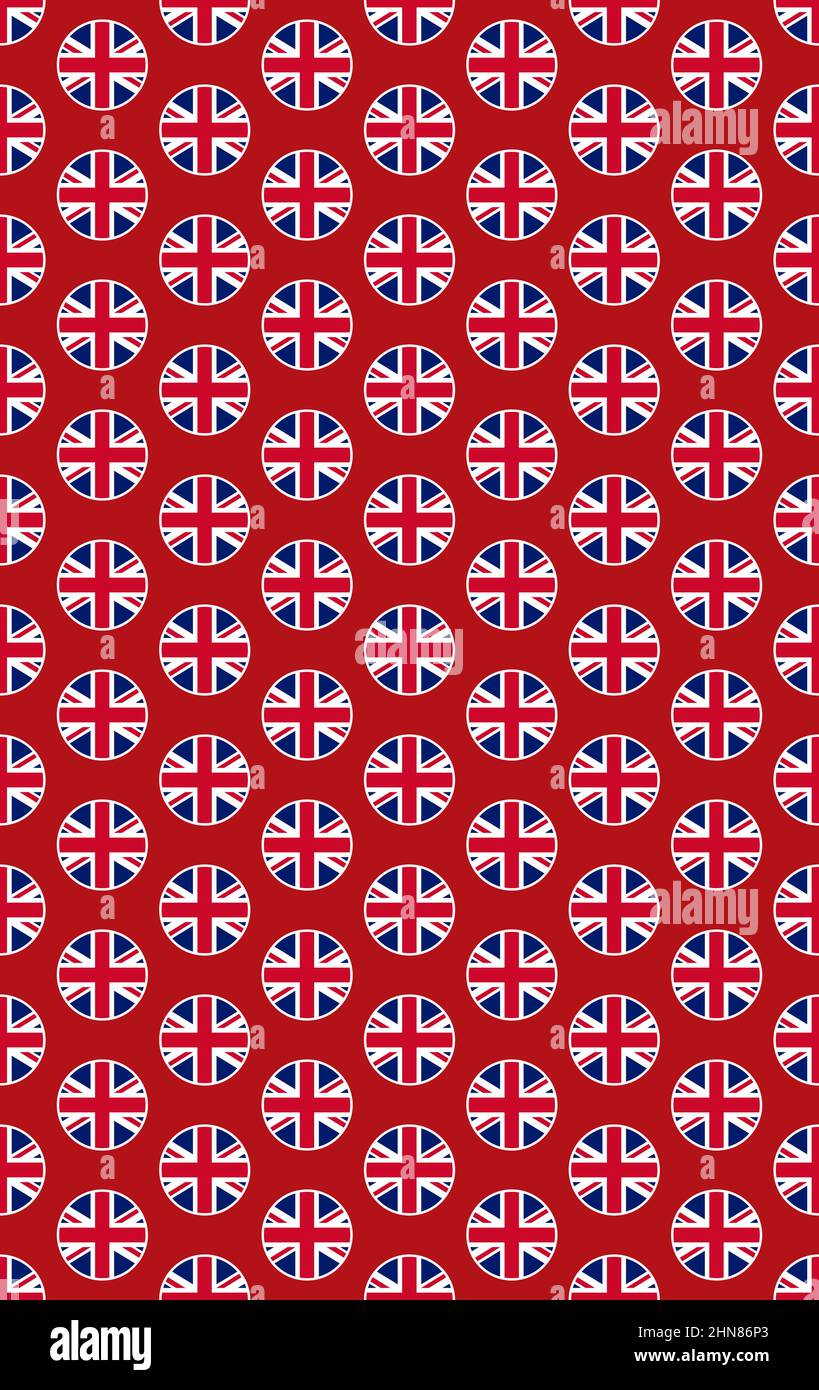 Union jack flag vector seamless pattern on red background Stock ...