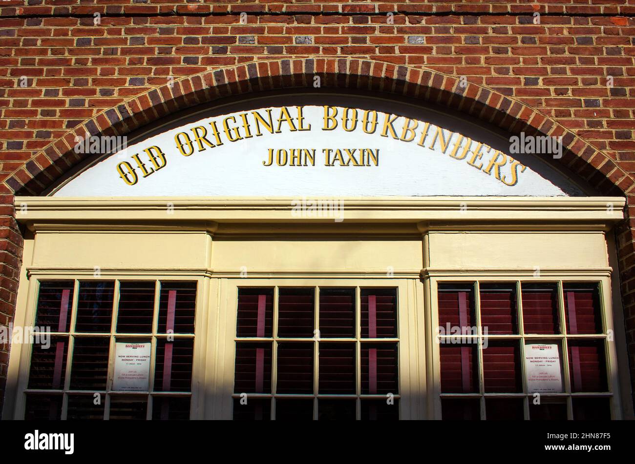The Old Original Bookbinder's building, an historic seafood restaurant