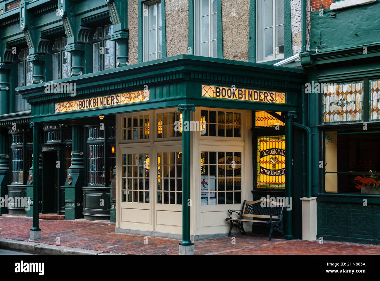 The Old Original Bookbinder's building, an historic seafood restaurant