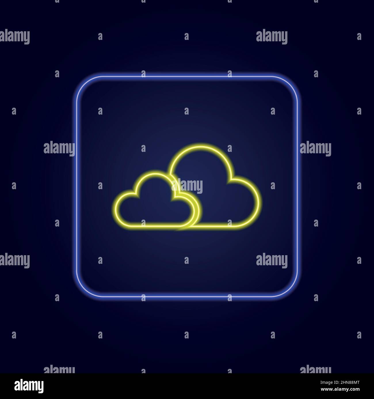 Beautiful stylish colorful neon cloud icon - Vector illustration Stock Vector