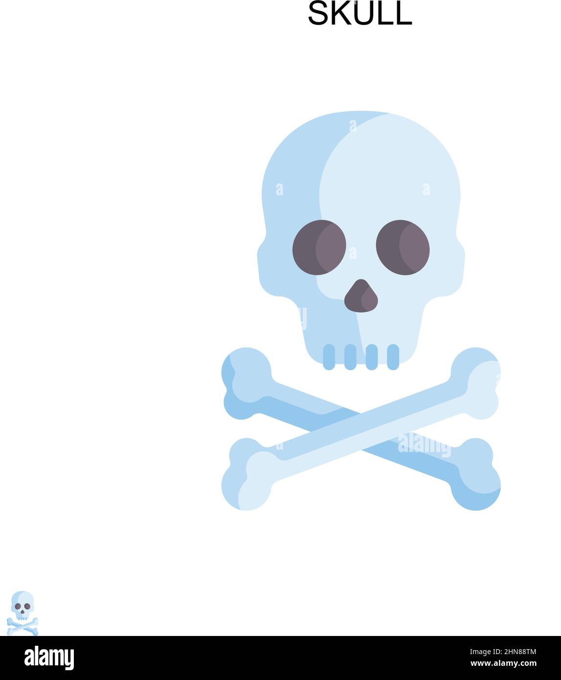 Skull Simple vector icon. Illustration symbol design template for web mobile UI element. Stock Vector
