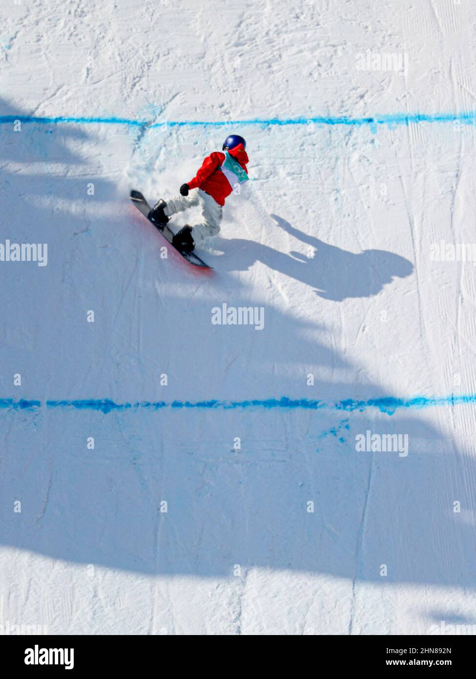 SHIJINGSHAN, CHINA - FEBRUARY 15: Takeru Otsuka of Japan competing at the Big Air Final during the Beijing 2022 Olympic Games at the Big Air Shougang on February 15, 2022 in Shijingshan, China (Photo by Iris van den Broek/Orange Pictures) NOCNSF Stock Photo