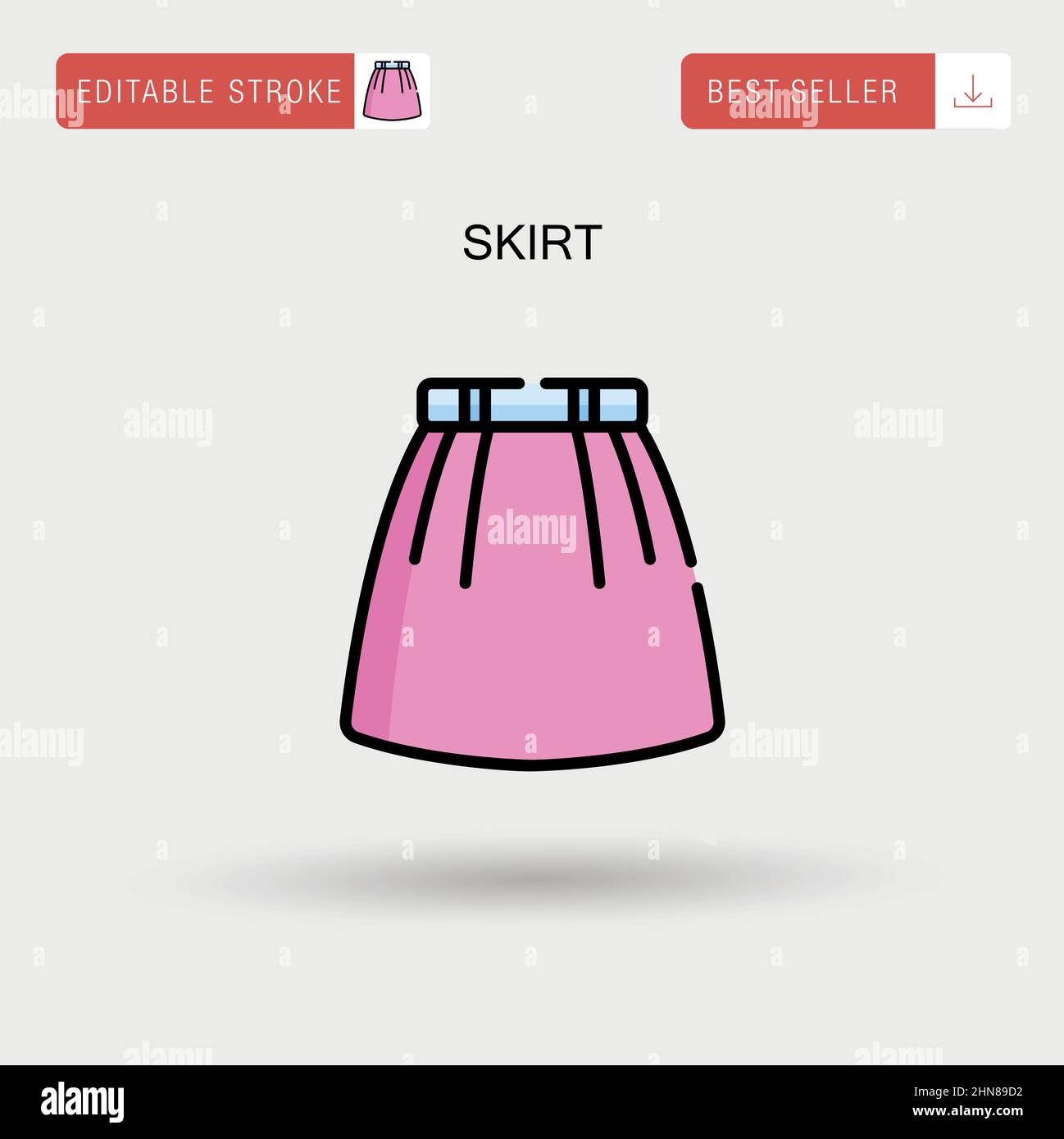 Skirt Simple vector icon. Stock Vector