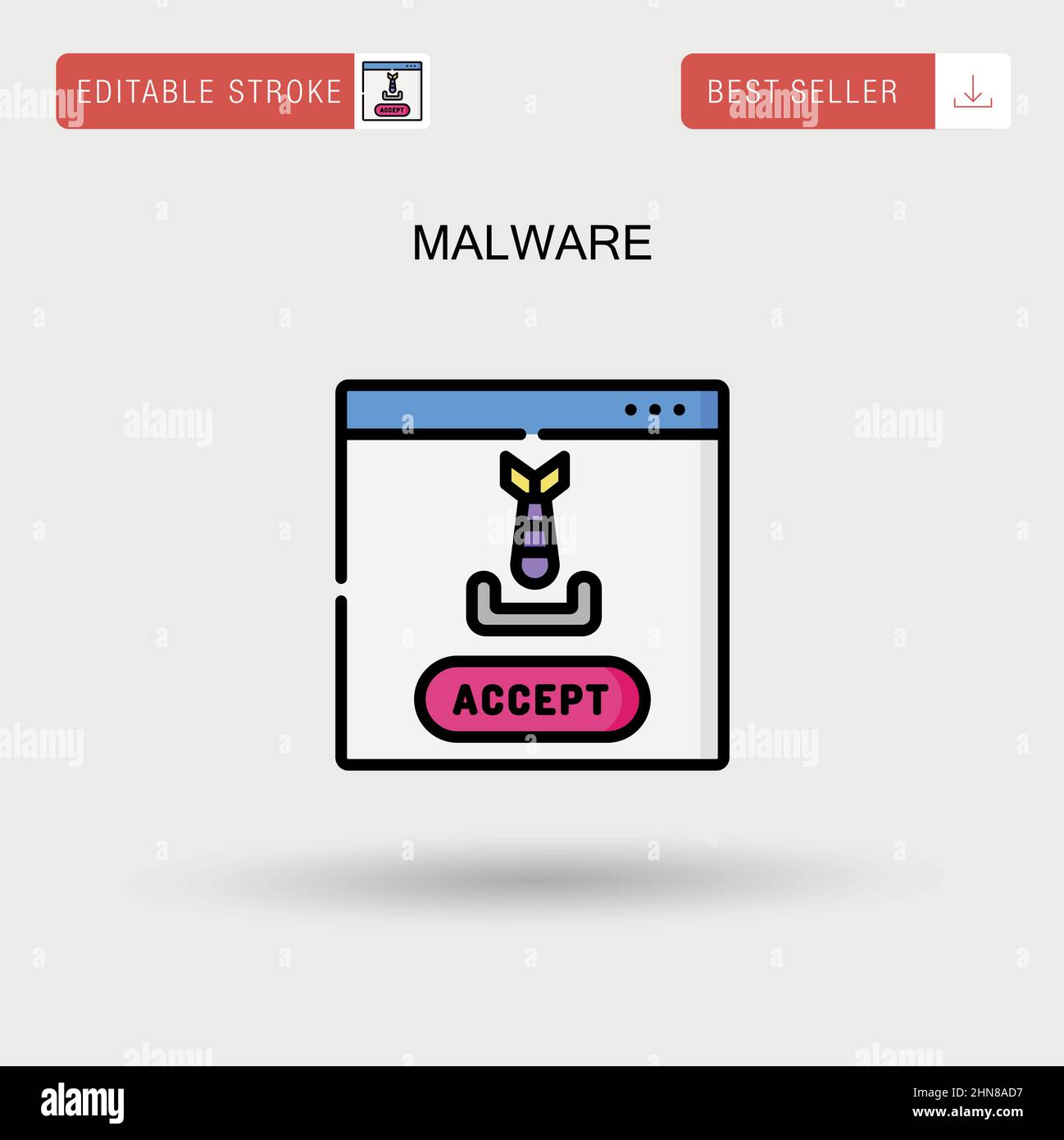 Malware Simple vector icon. Stock Vector