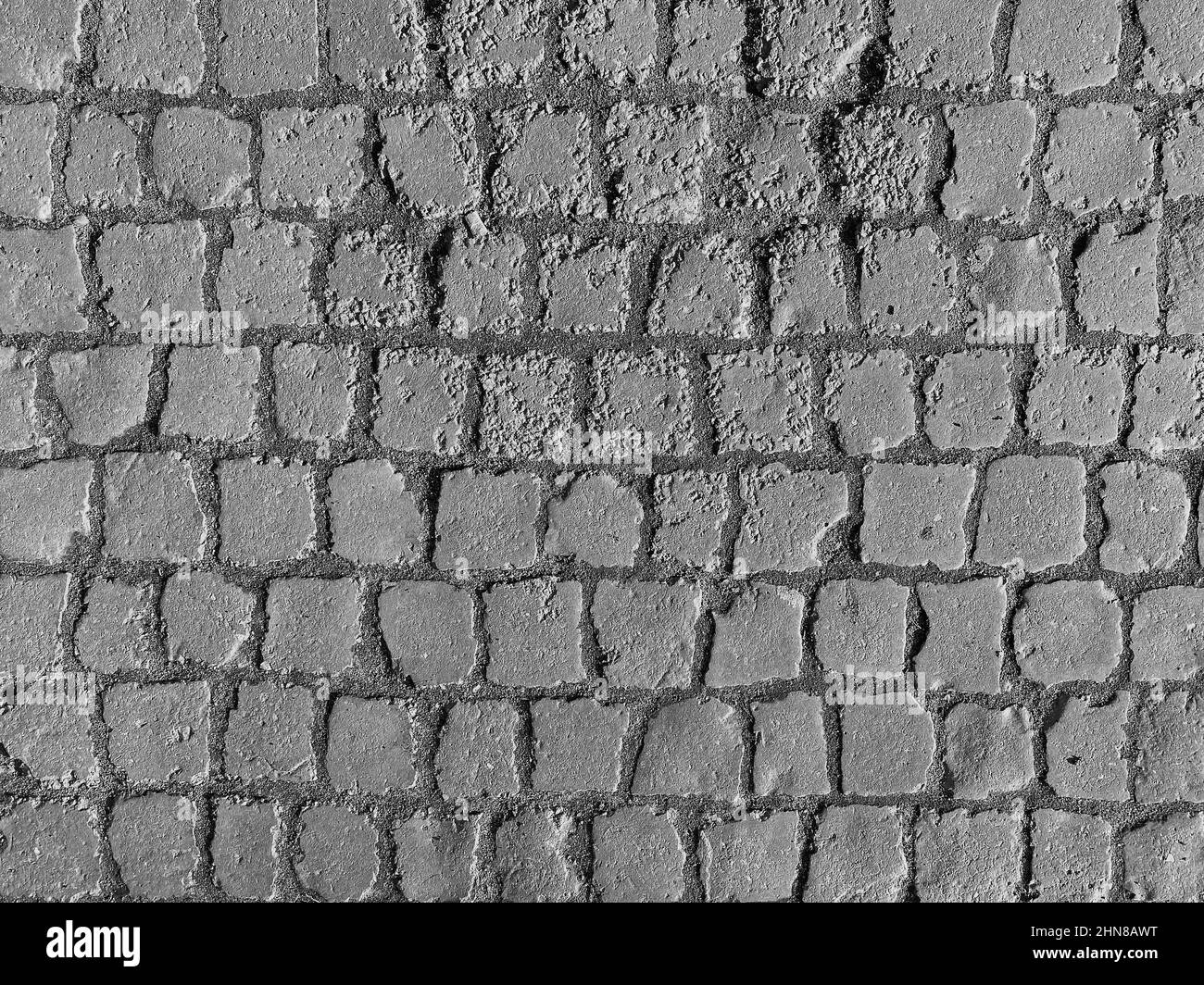 abstract construction background: black and white photo of square paving stones Stock Photo