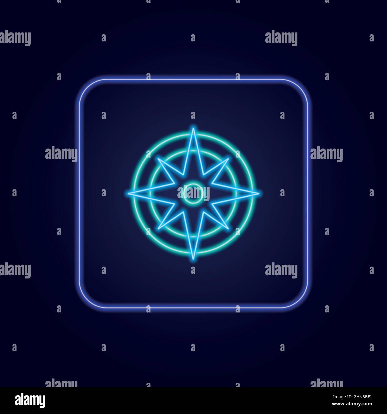 Beautiful stylish colorful neon polar star icon - Vector illustration Stock Vector