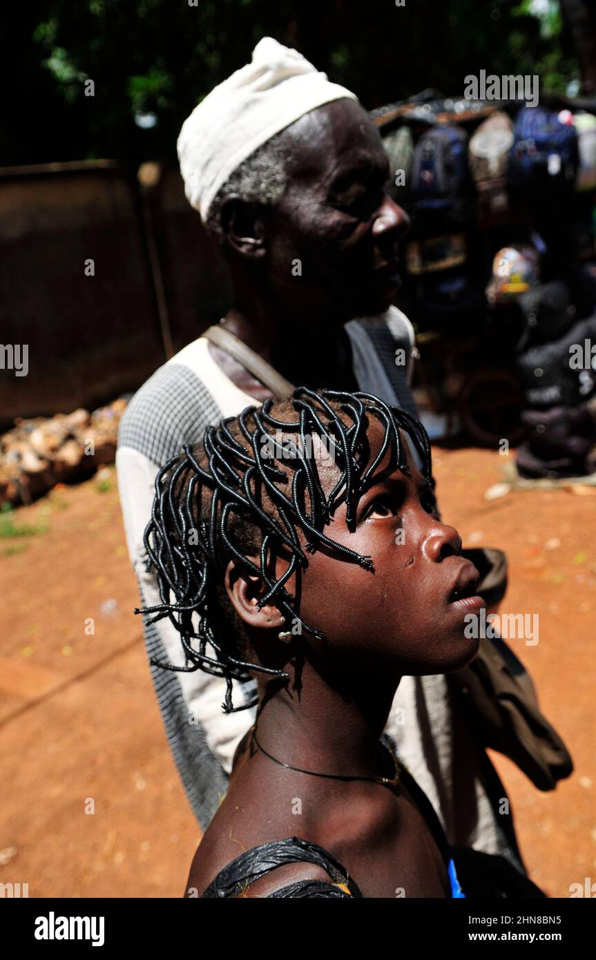 Portrait of a beautiful Burkinabe girl taken in south eastern Burkina Faso. Stock Photo