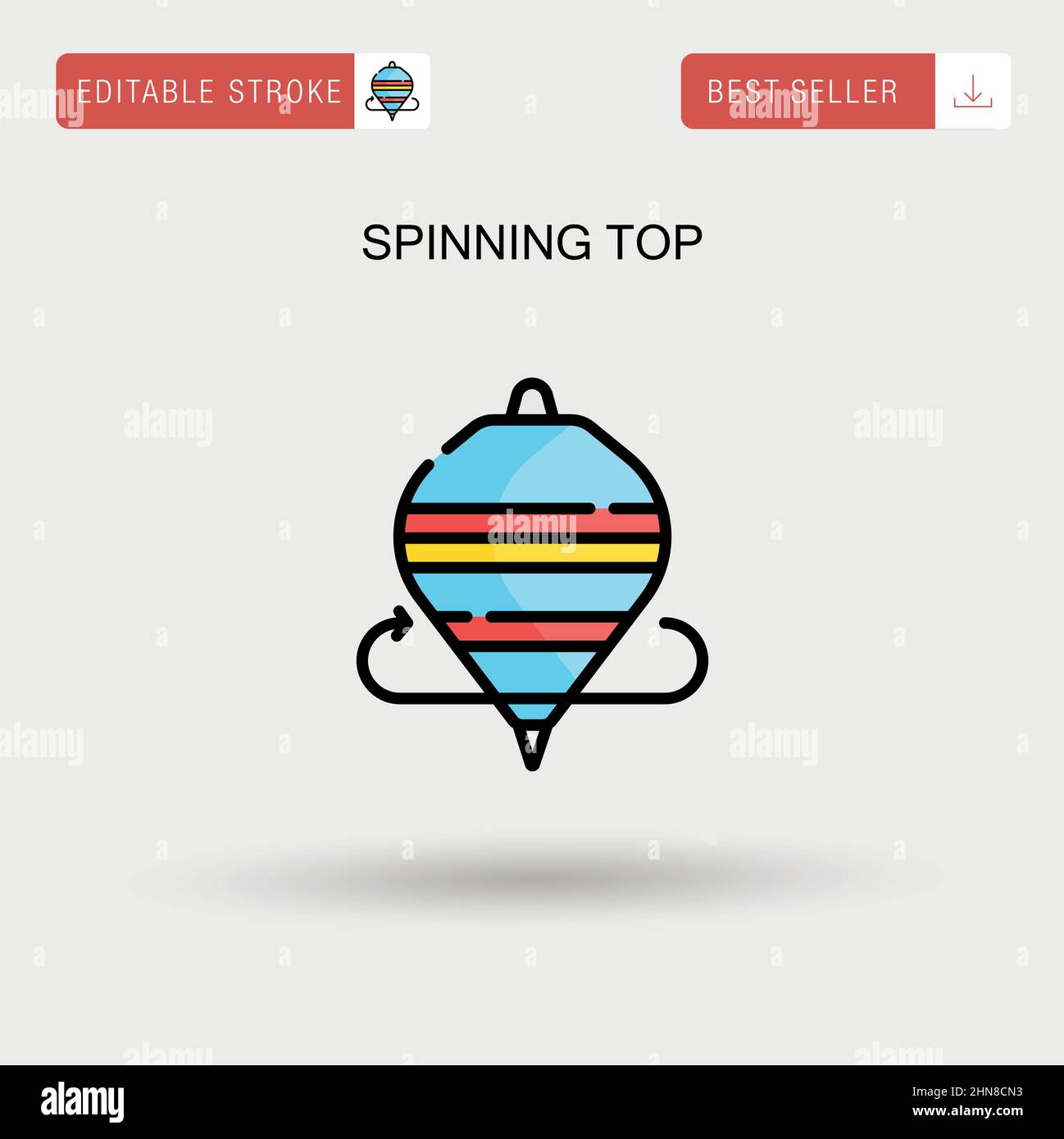 Spinning top Simple vector icon. Stock Vector