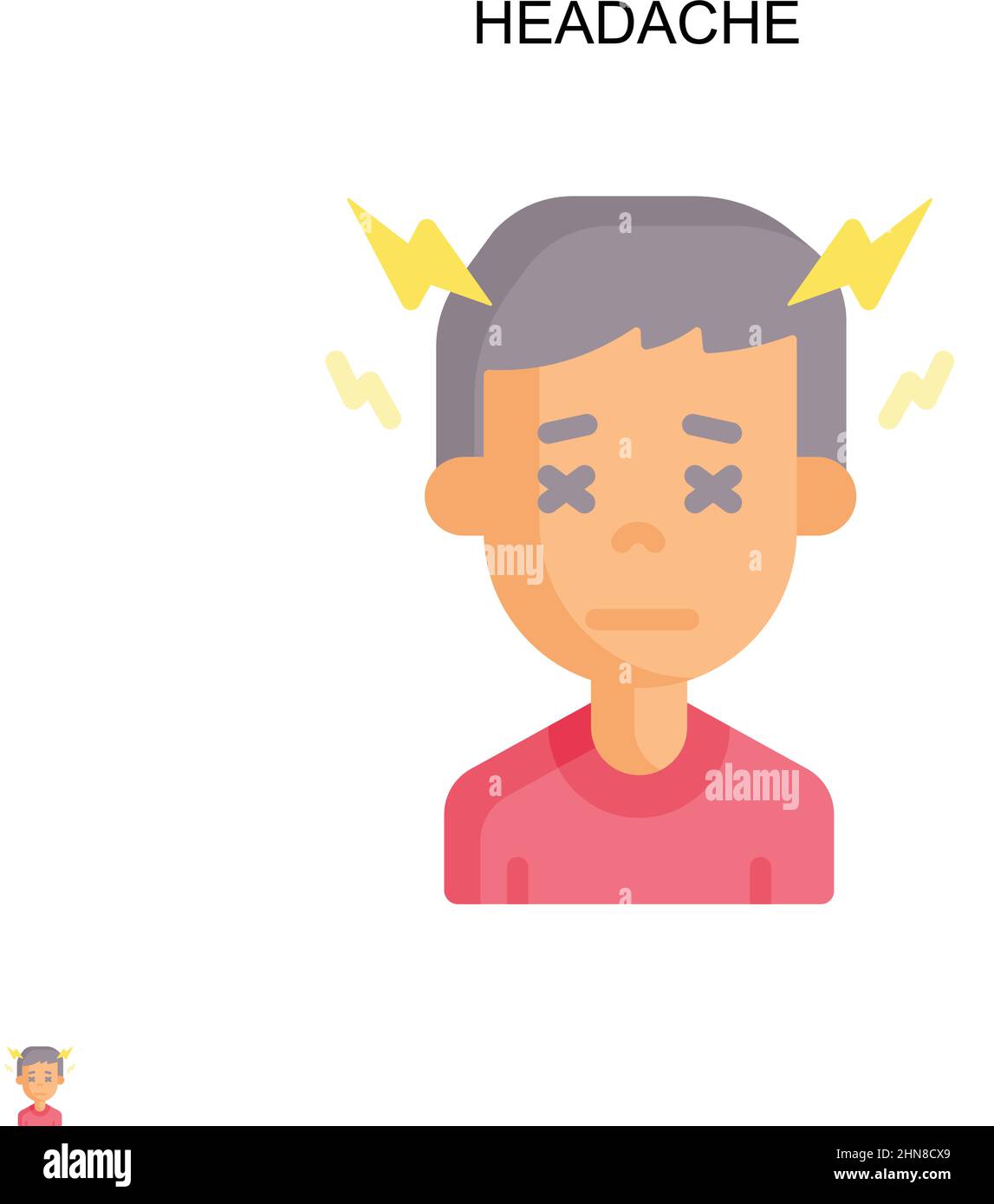 Headache Simple vector icon. Illustration symbol design template for web mobile UI element. Stock Vector