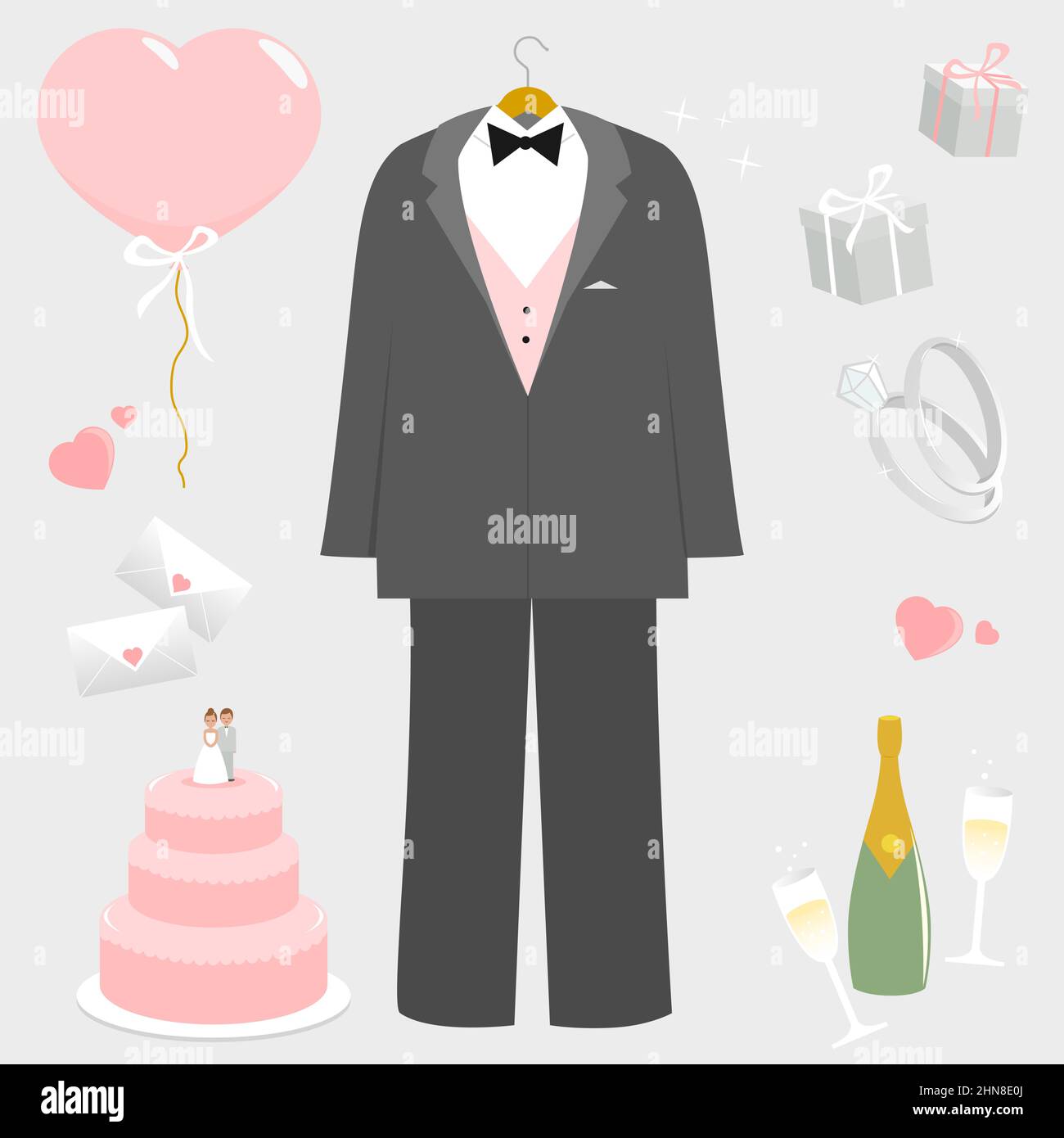 Wedding suit set. Vector illustration Stock Vector Image & Art - Alamy