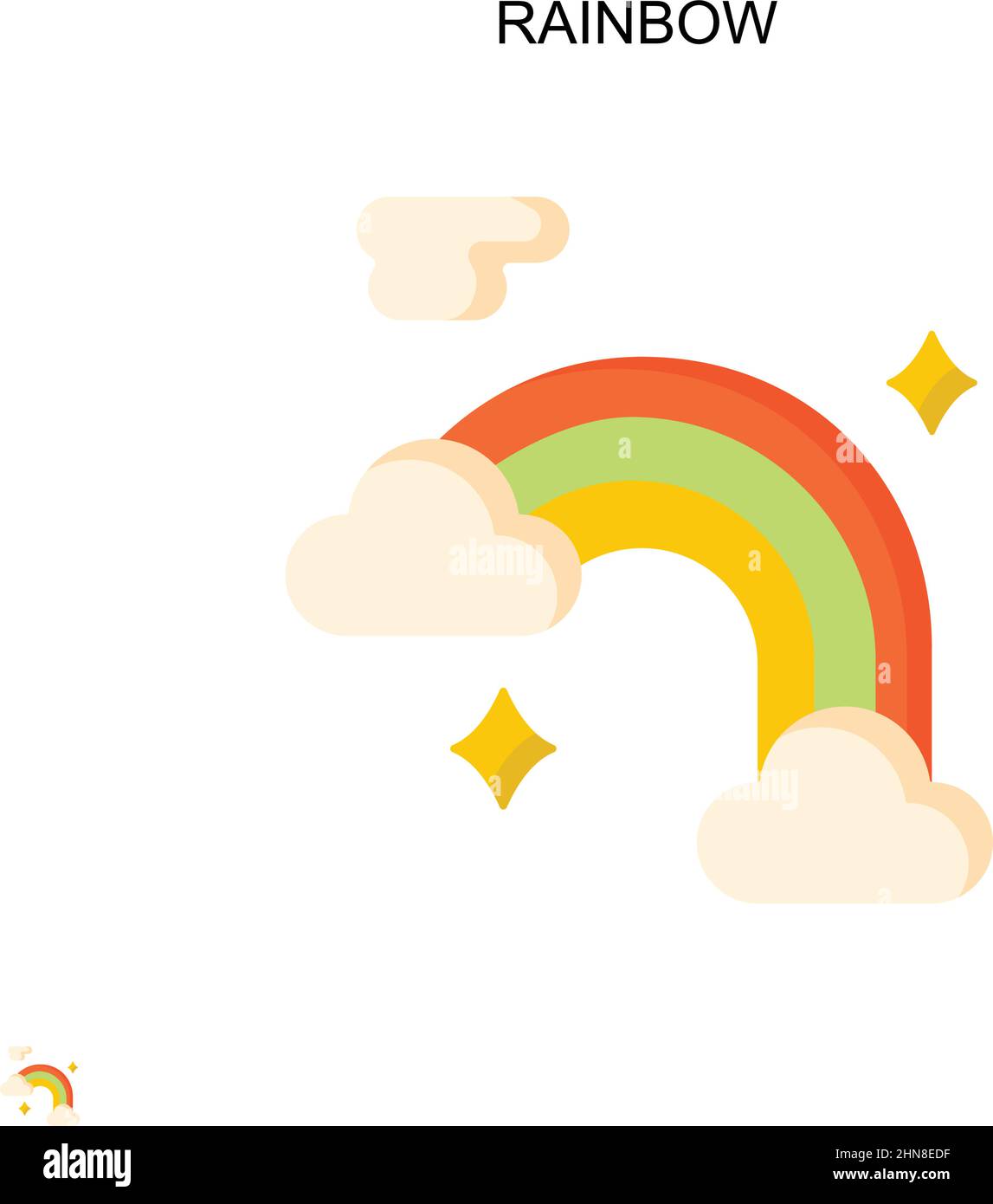 Rainbow Simple vector icon. Illustration symbol design template for web mobile UI element. Stock Vector