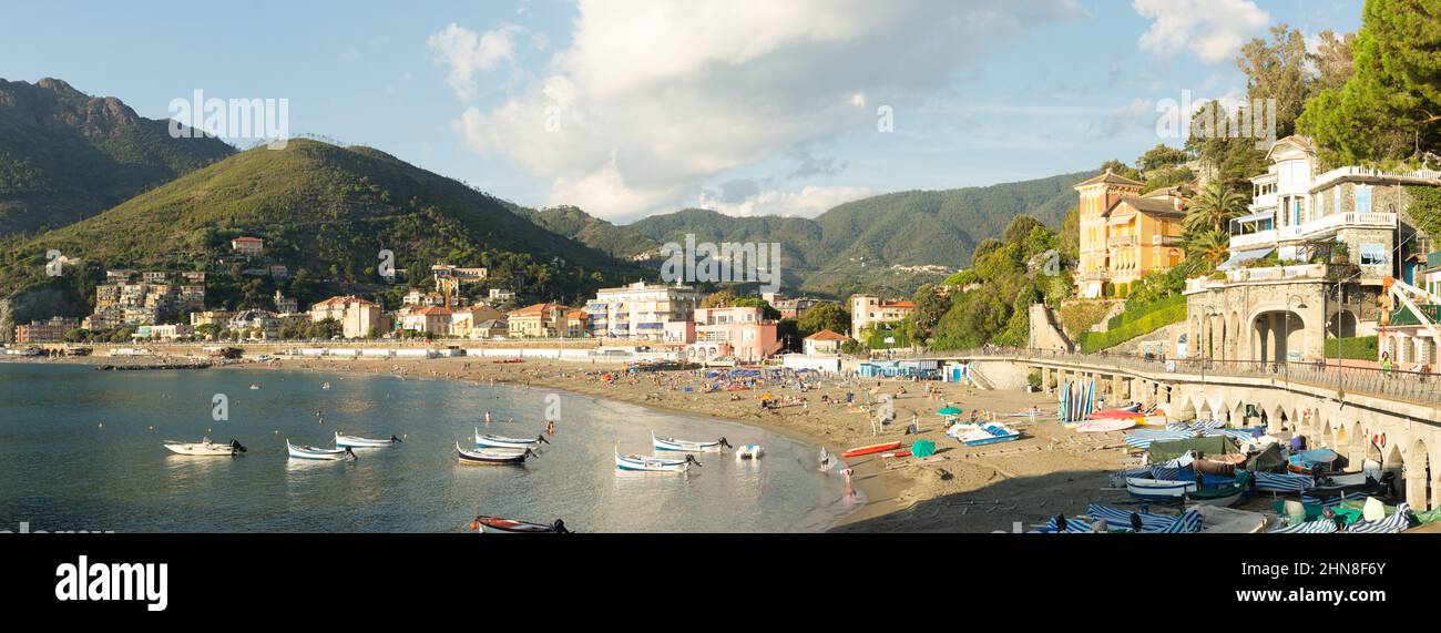 panoramic view of Cinque Terre with village Monterosso al Mare in Italy Stock Photo