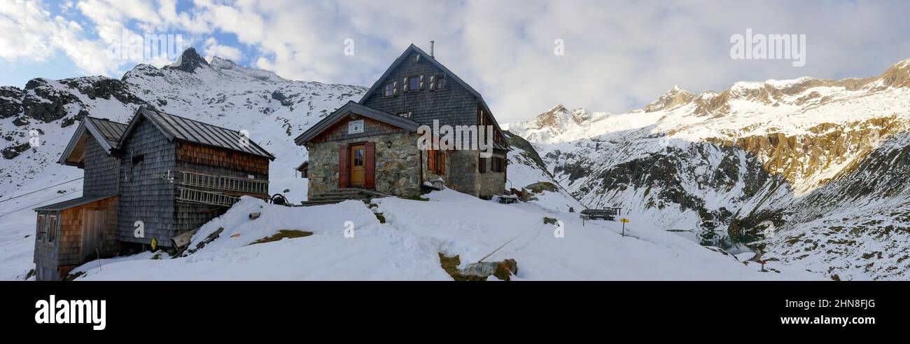Neue Further Hutte in national park Hohe Tauern in Tirol, Austria Stock Photo