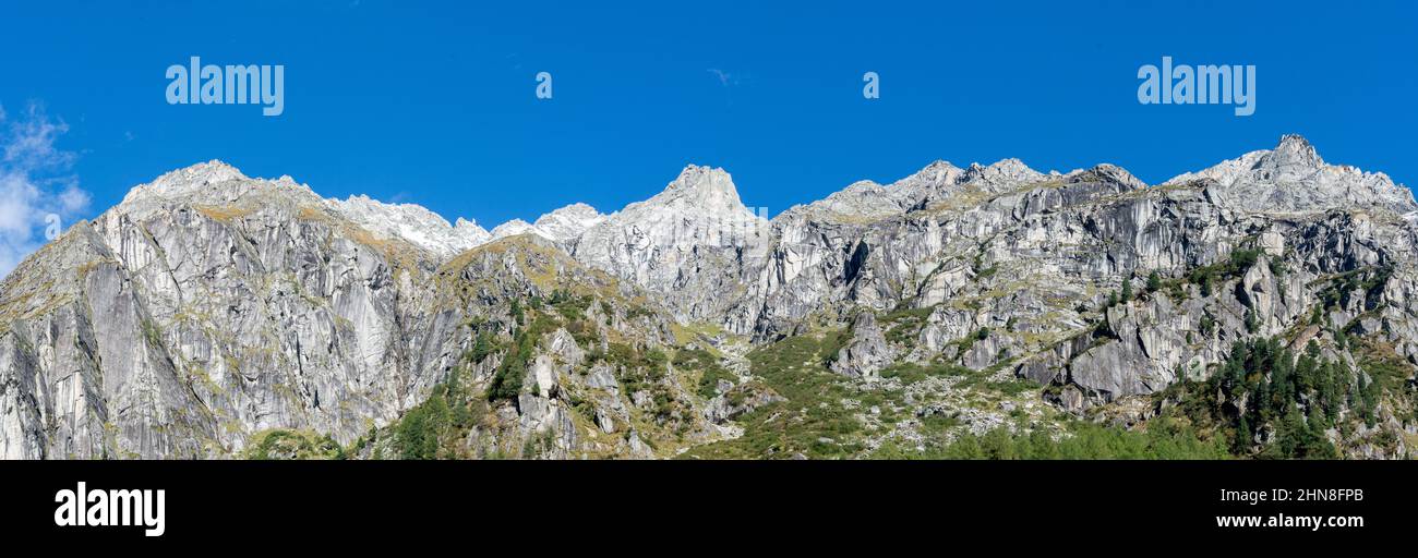panorama with mountain range in national park Hohe Tauern in Tirol, Austria Stock Photo