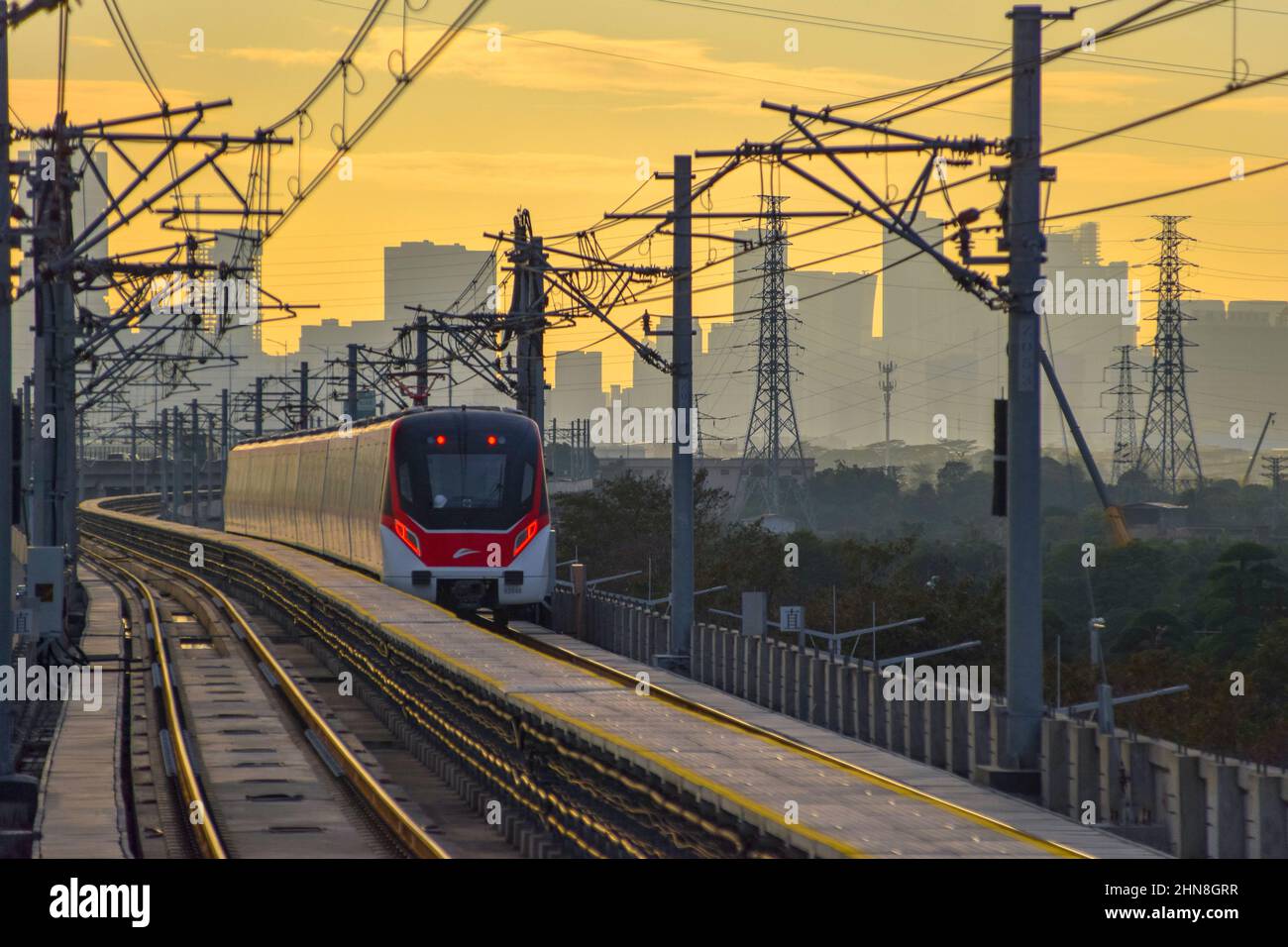 Foshan,China. DEC,30,2021 Foshan Metro Line2,It will run in a south