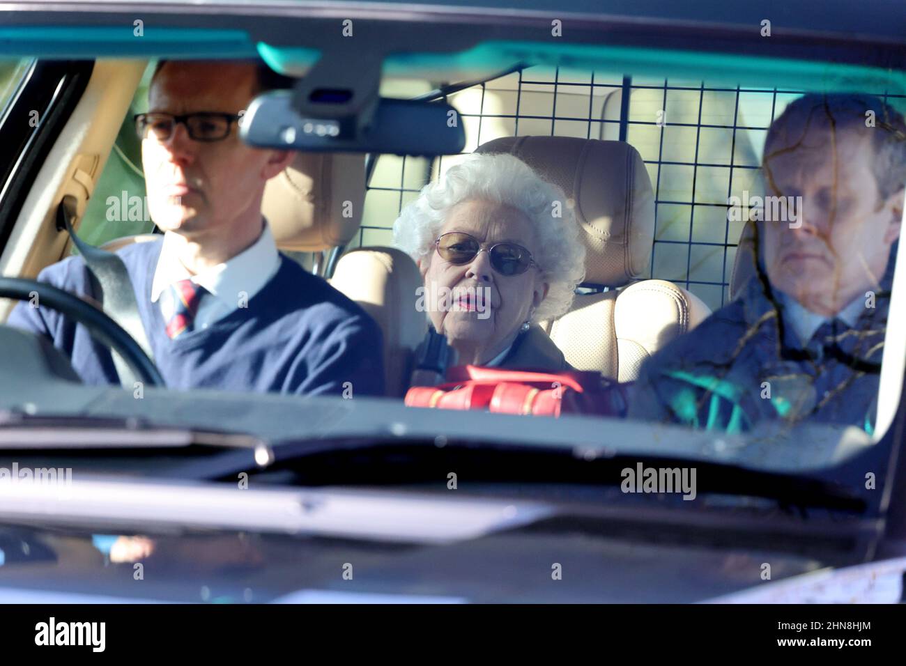 Queen Elizabeth II is seen leaving her Sandringham Estate, the day