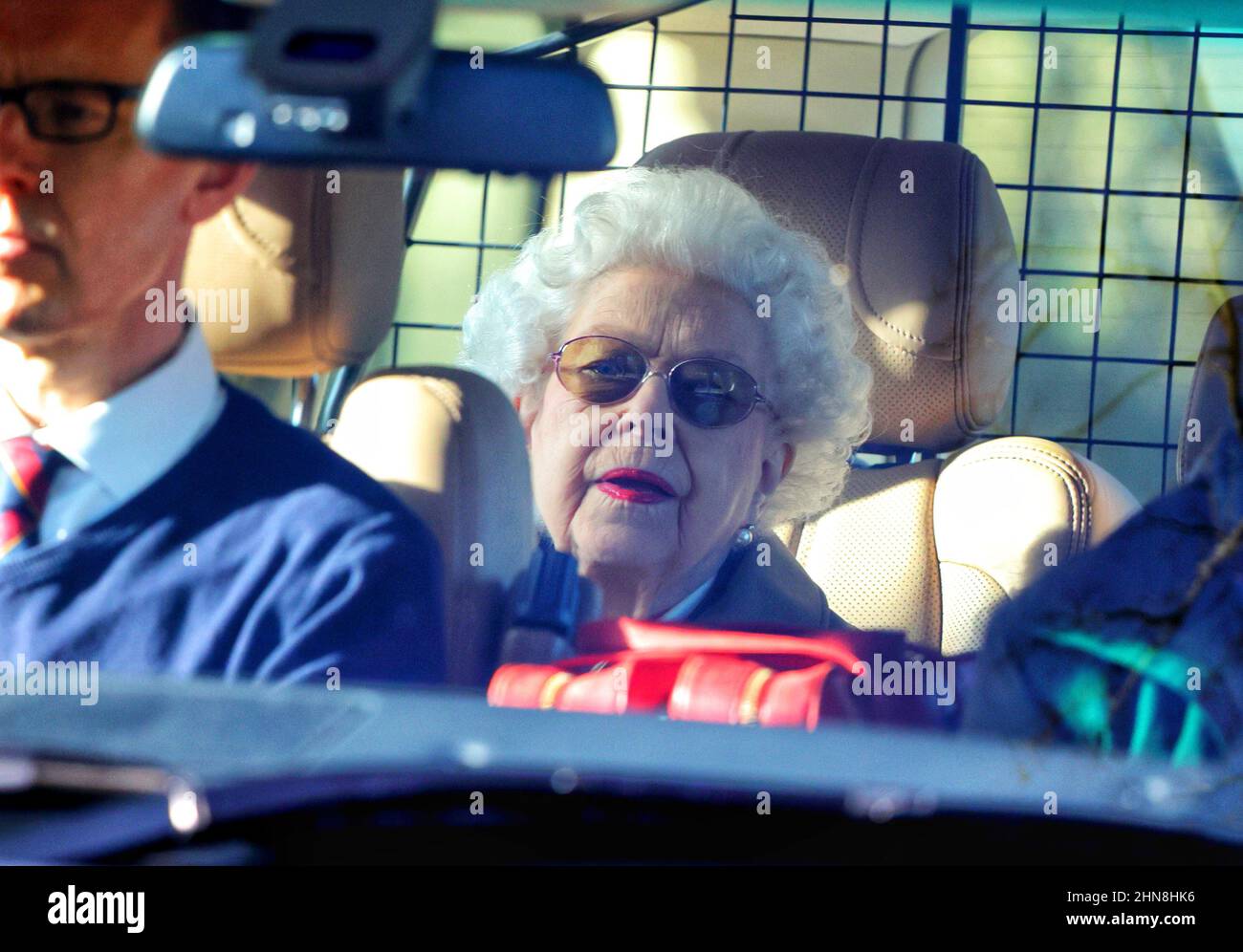 Queen Elizabeth II is seen leaving her Sandringham Estate, the day