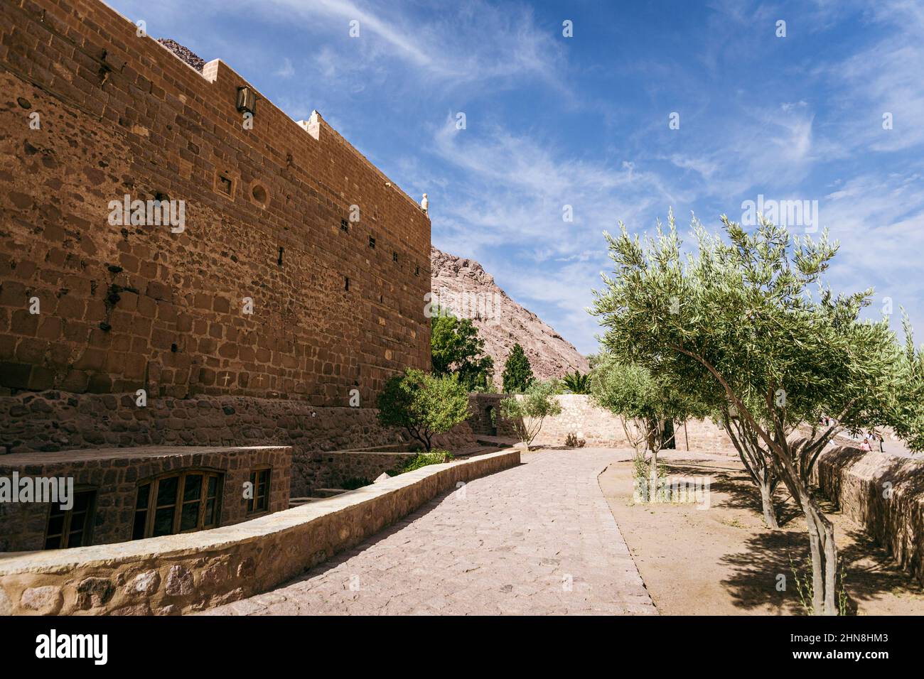 St. Catherine's Monastery, located in desert of Sinai Peninsula in Egypt at the foot of Mount Moses Stock Photo