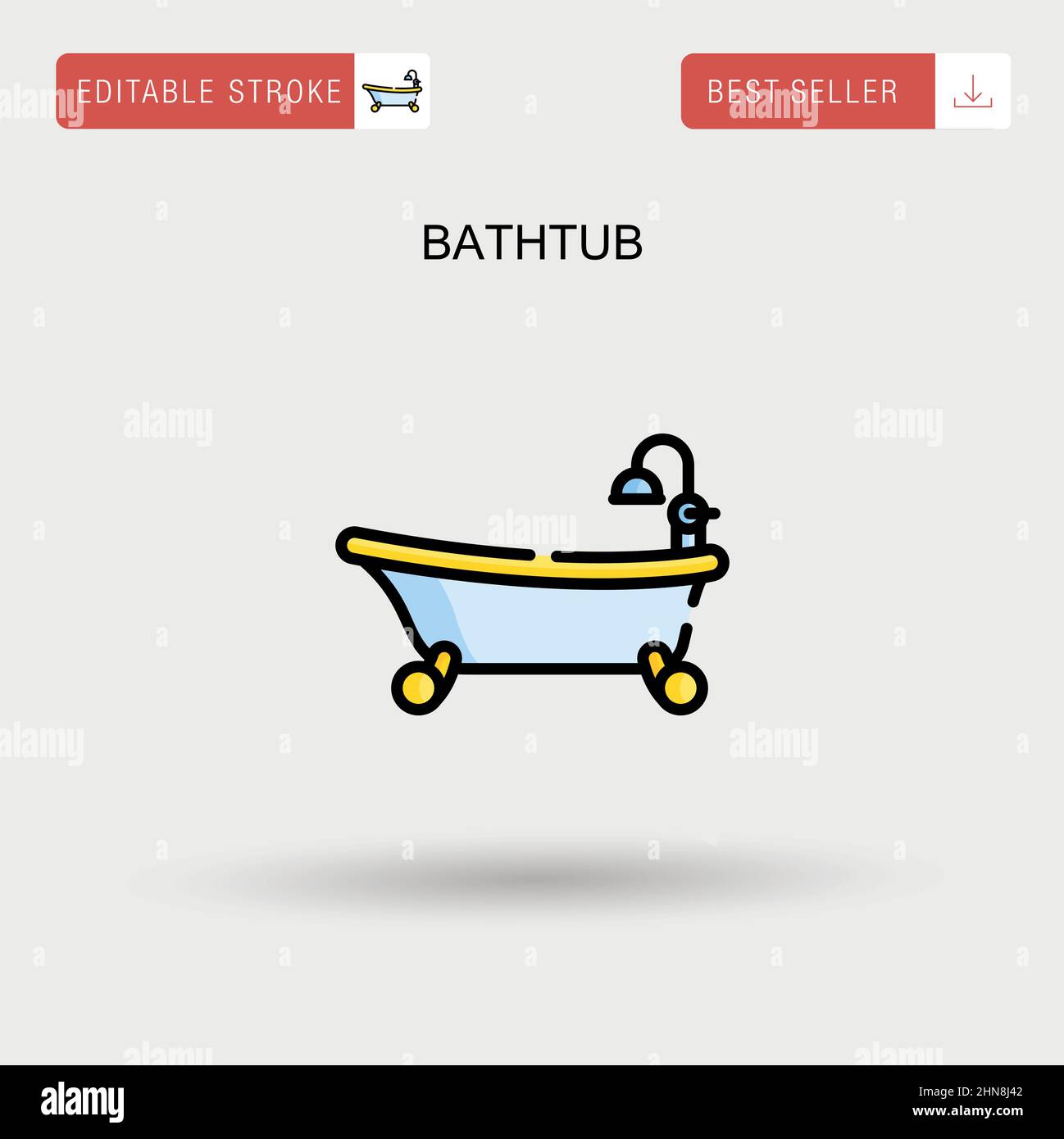 Bathtub Simple vector icon Stock Vector Image & Art - Alamy
