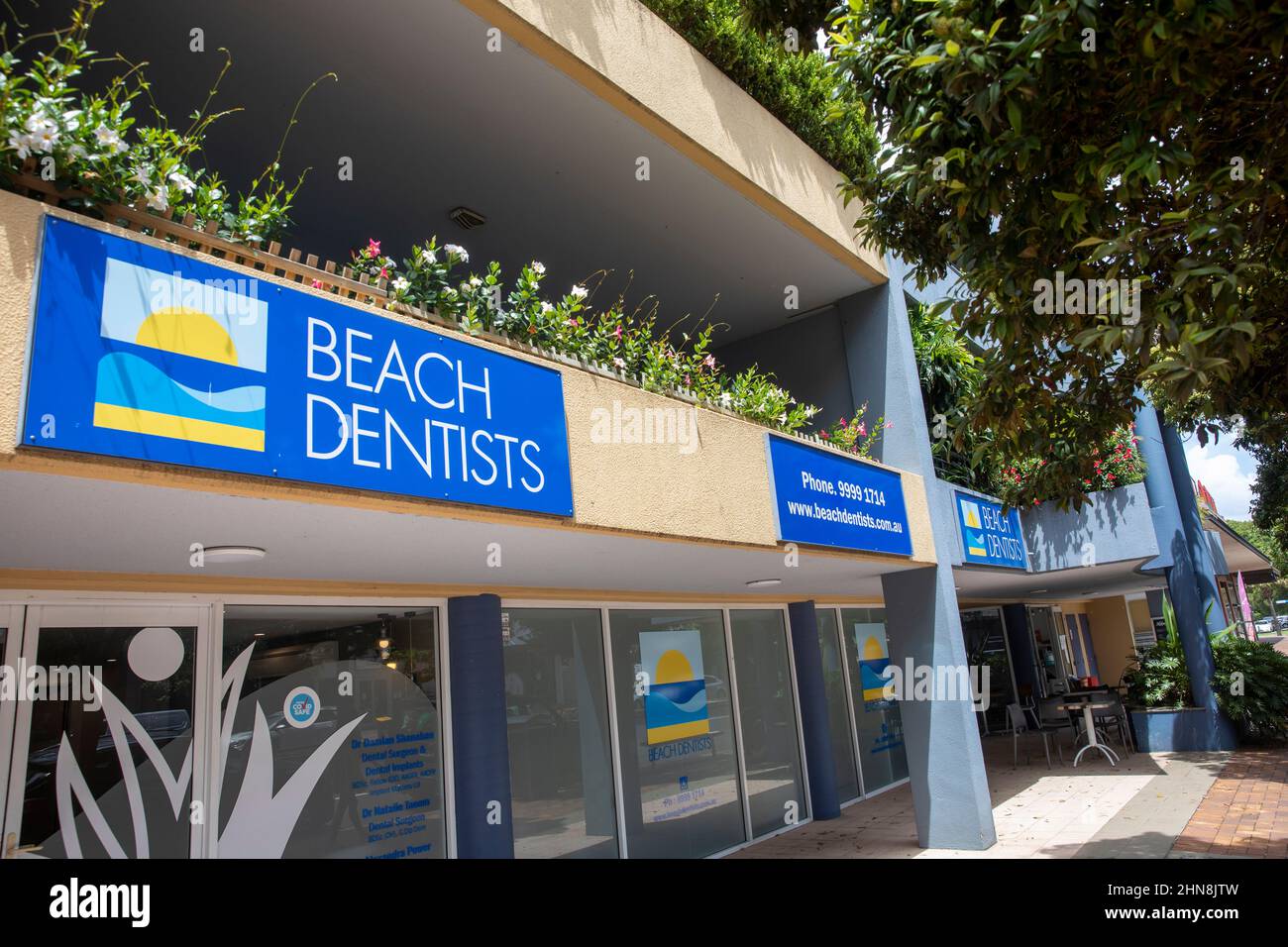 Sydney dental practice named beach dentists, located in Sydney suburb of Newport Beach,NSW,Australia Stock Photo