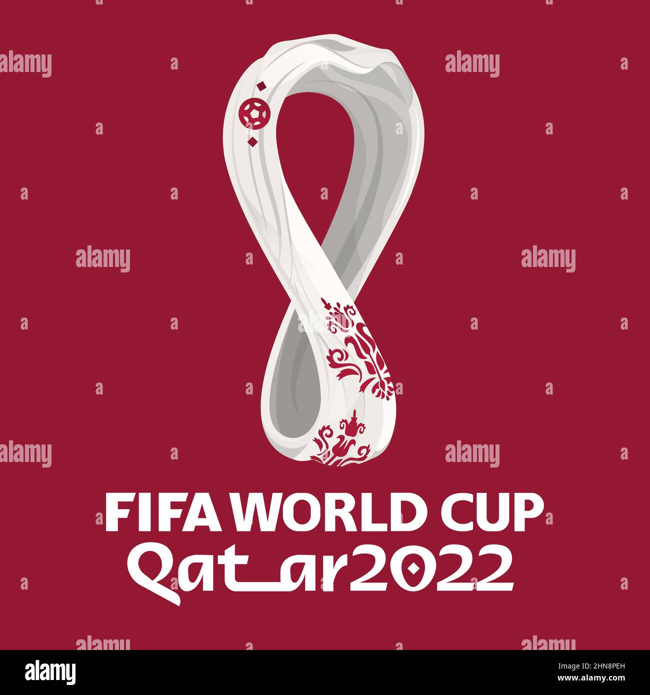 Vinnytsia, Ukraine - February 14, 2022: 2022 FIFA world cup logo. Editorial Illustration isolated on transparent background Stock Vector