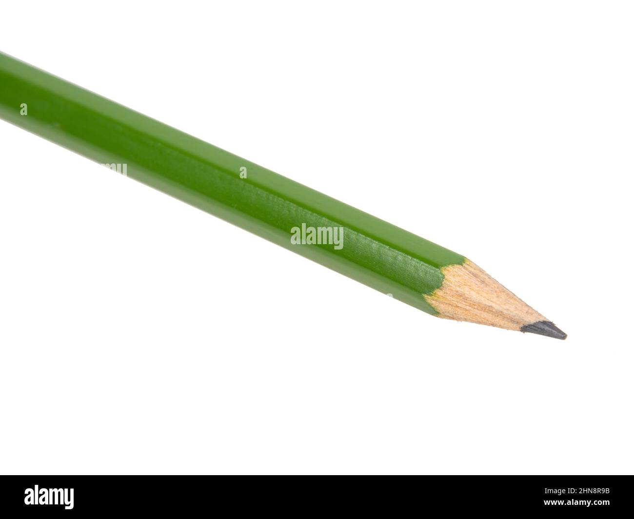 Green pencil craft isolated on the white background Stock Photo - Alamy
