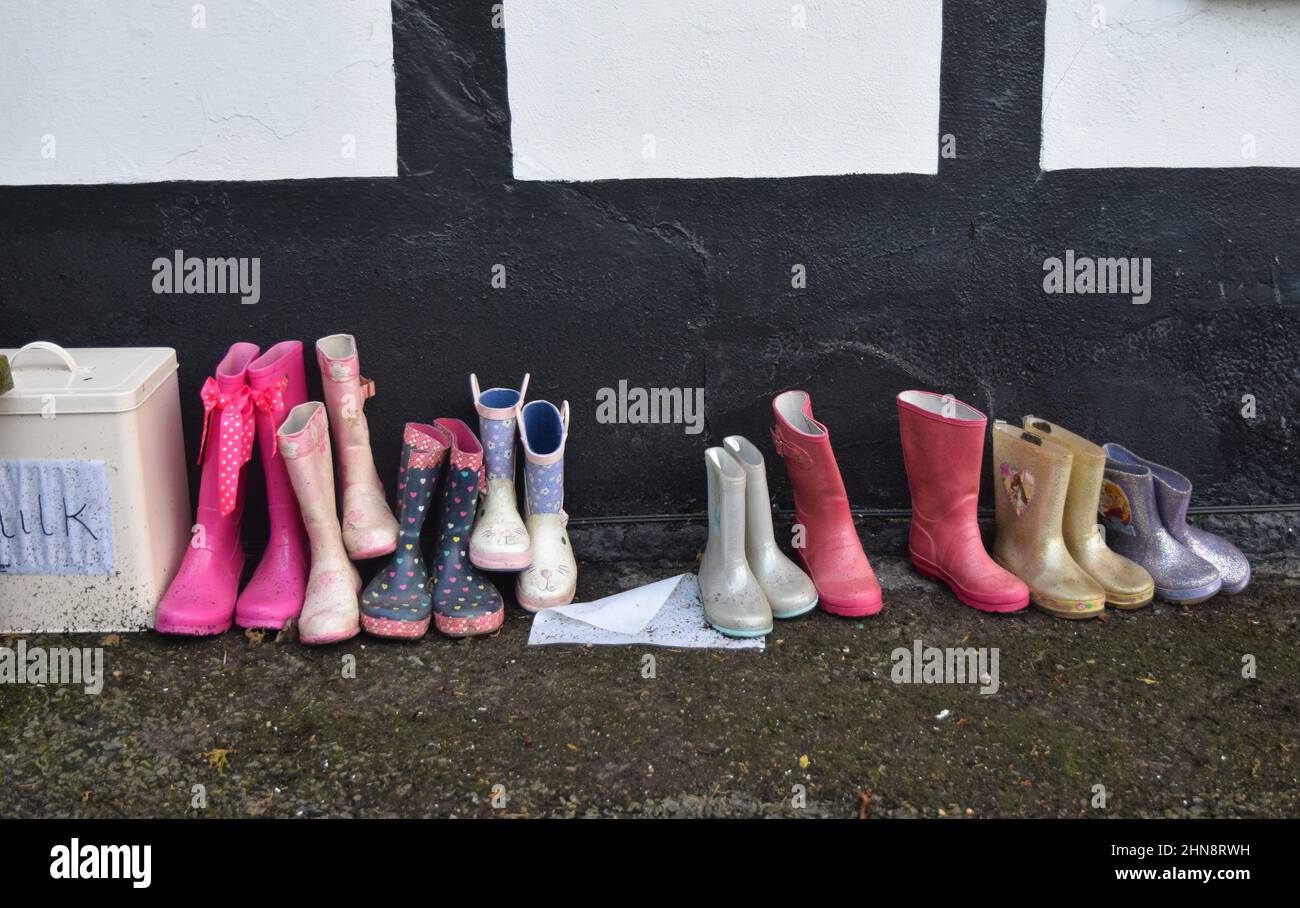 Kids wellington boots hi-res stock photography and images - Alamy