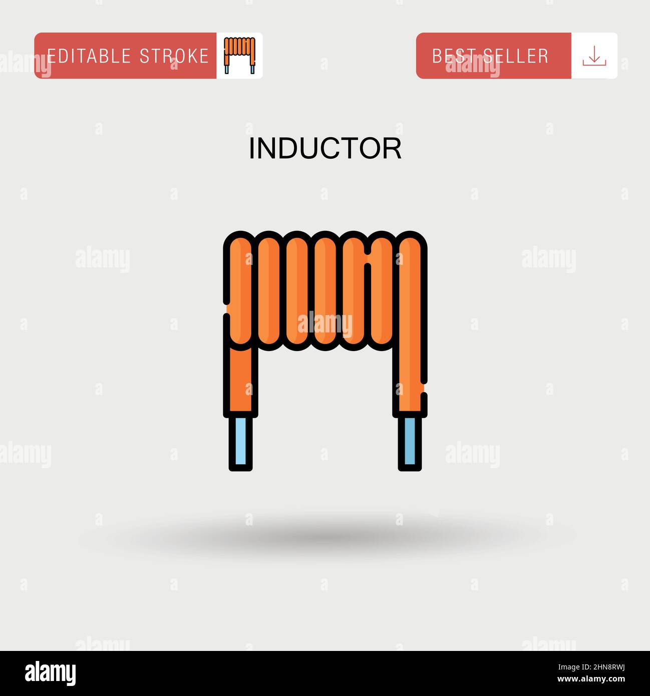 Inductor Simple vector icon. Stock Vector