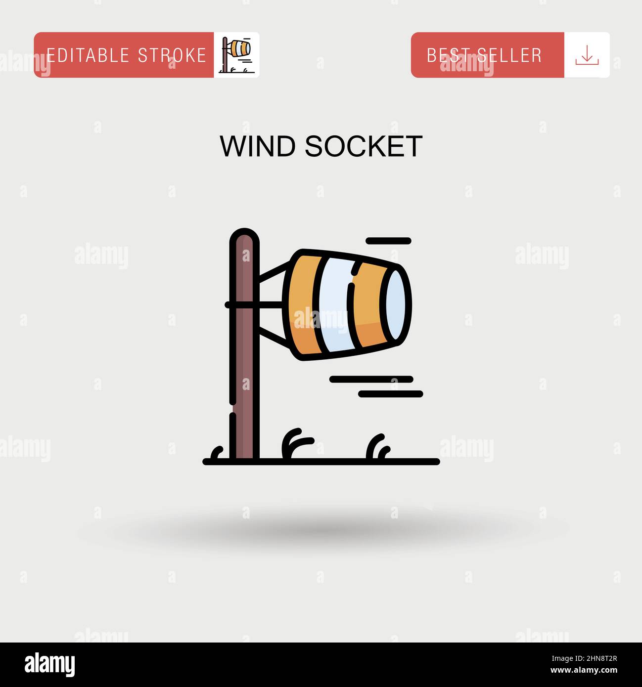 Wind socket Simple vector icon. Stock Vector