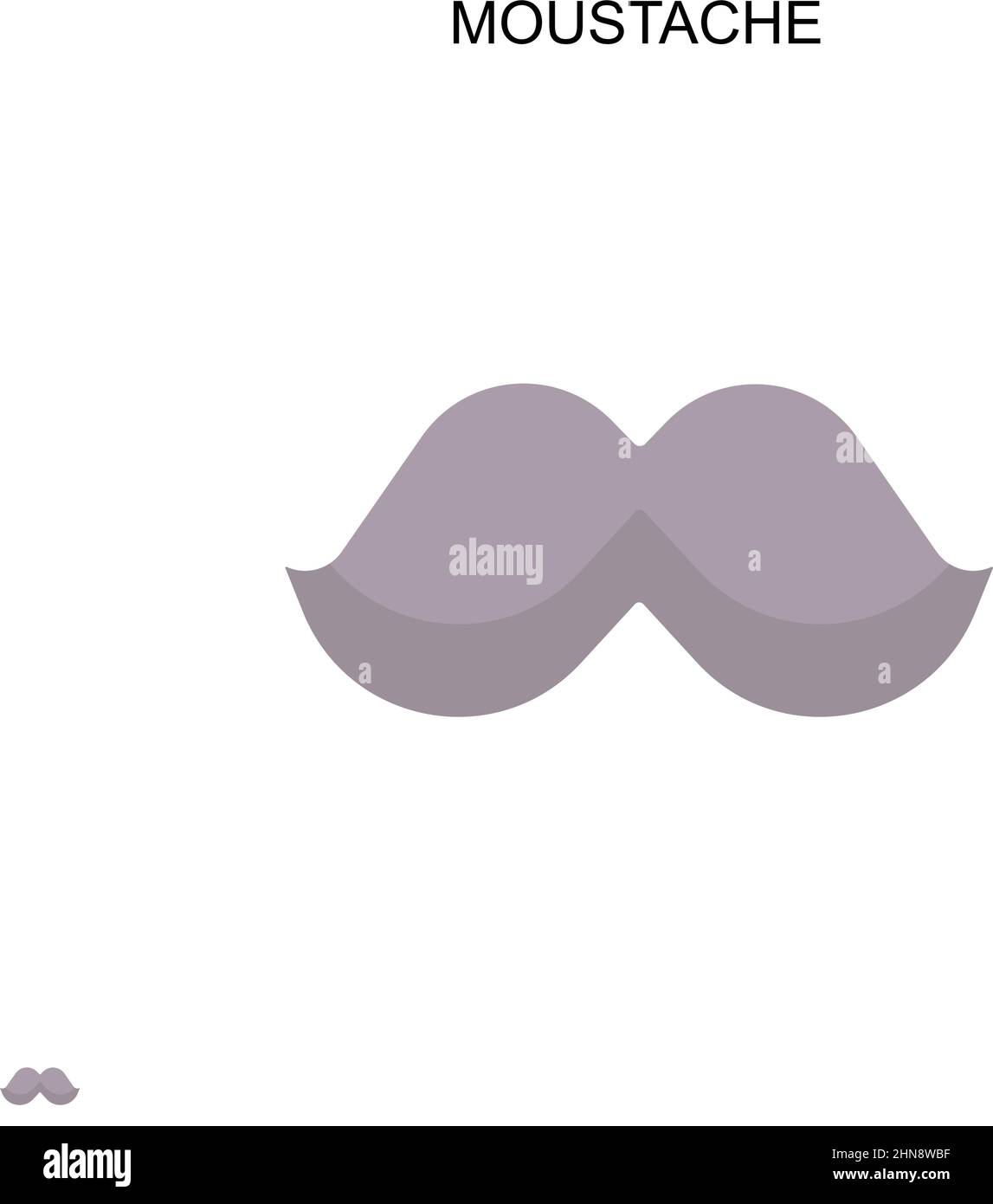 Moustache Simple vector icon. Illustration symbol design template for web mobile UI element. Stock Vector