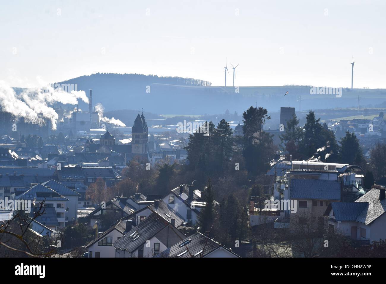 view across Mayen in winter Stock Photo