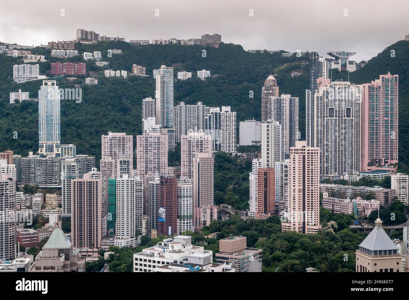 The high-rise of Mid-levels, Hong Kong Island Stock Photo