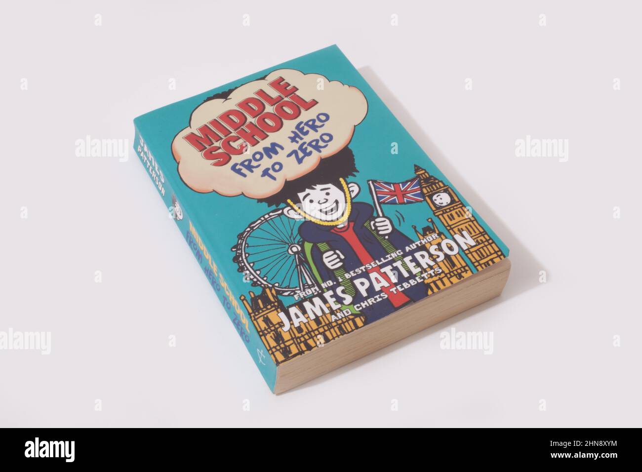 The book, Middle School from Hero to Zero by James Patterson Stock Photo