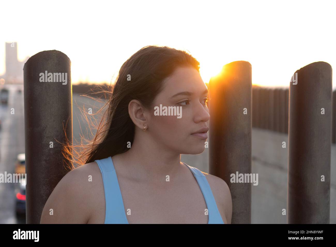 Portrait of a young woman on the park Stock Photo - Alamy