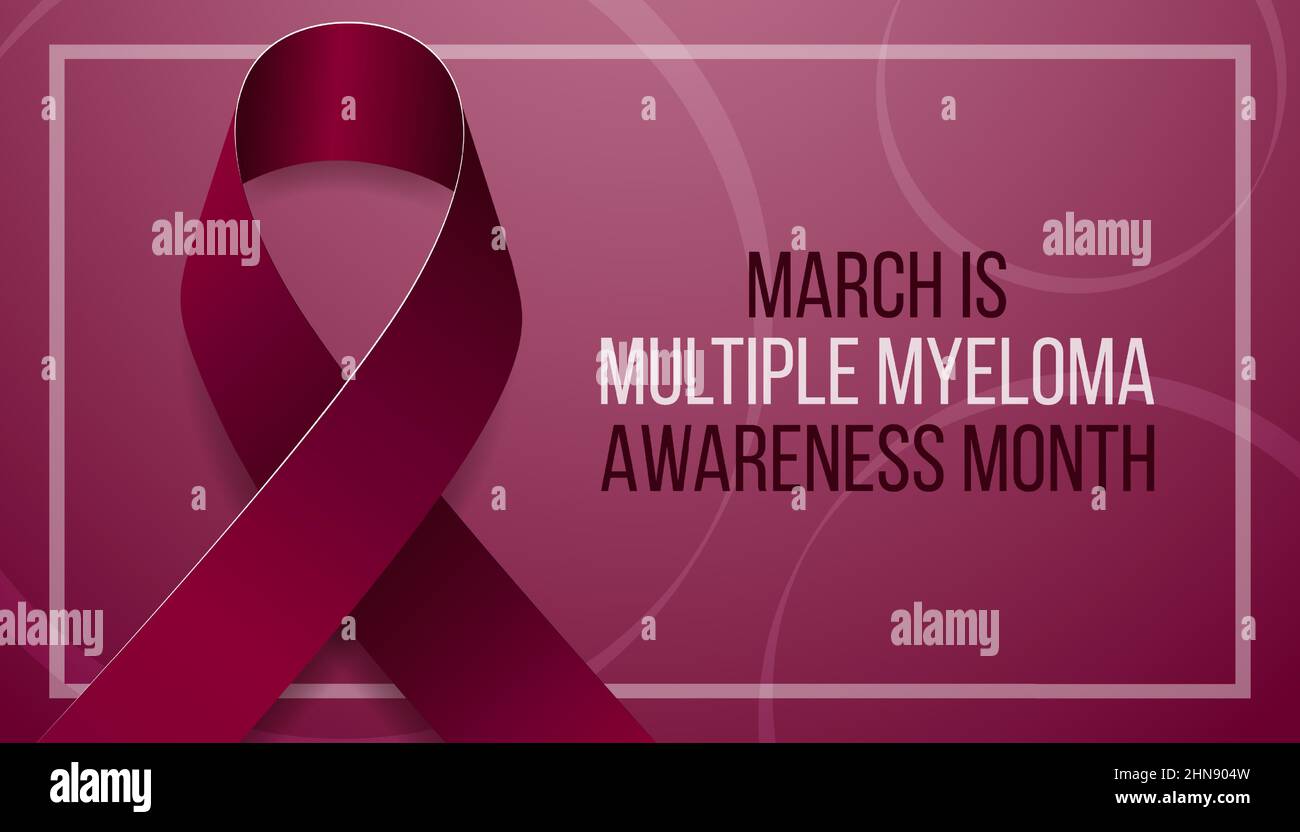 Multiple Myeloma Awareness Month concept. Banner template with burgundy