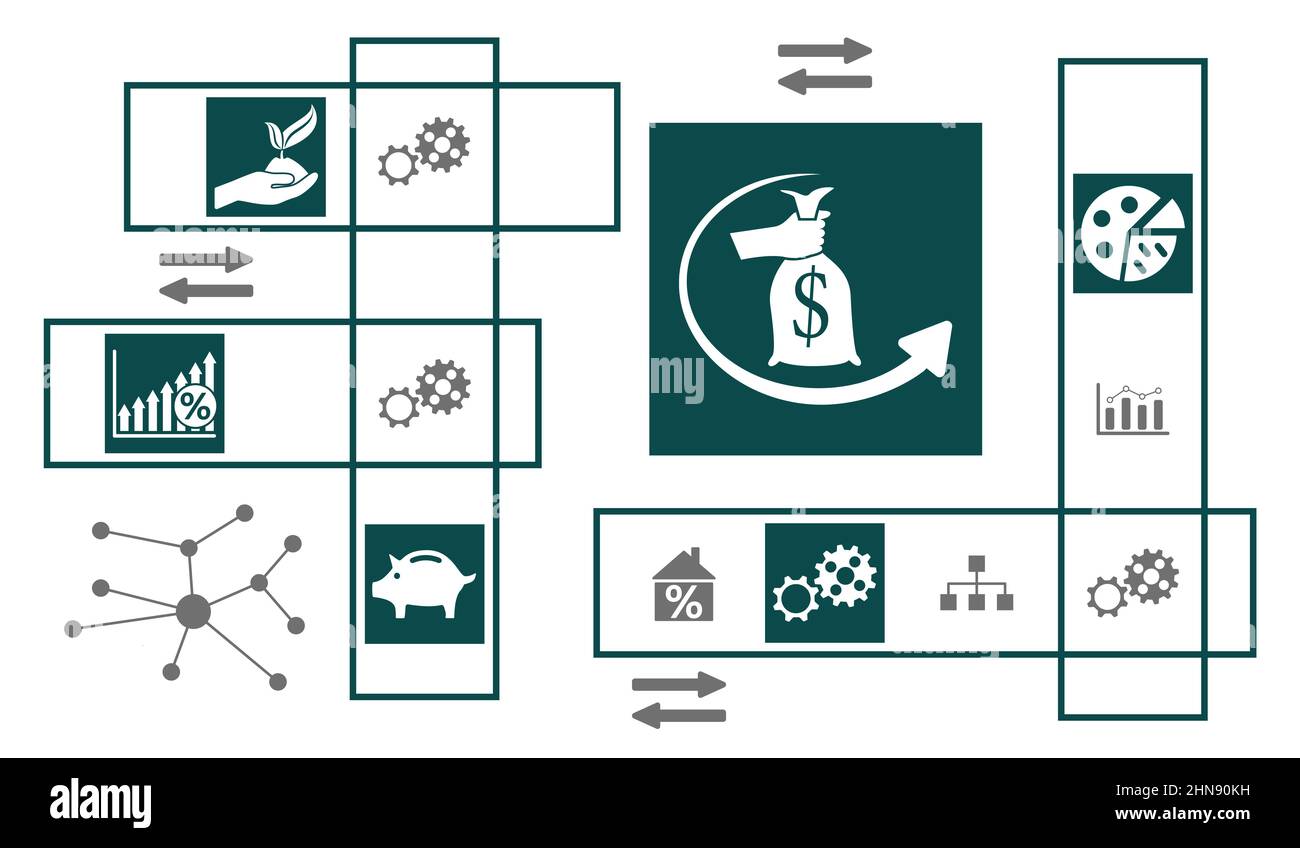 Concept of roi with connected icons Stock Photo - Alamy