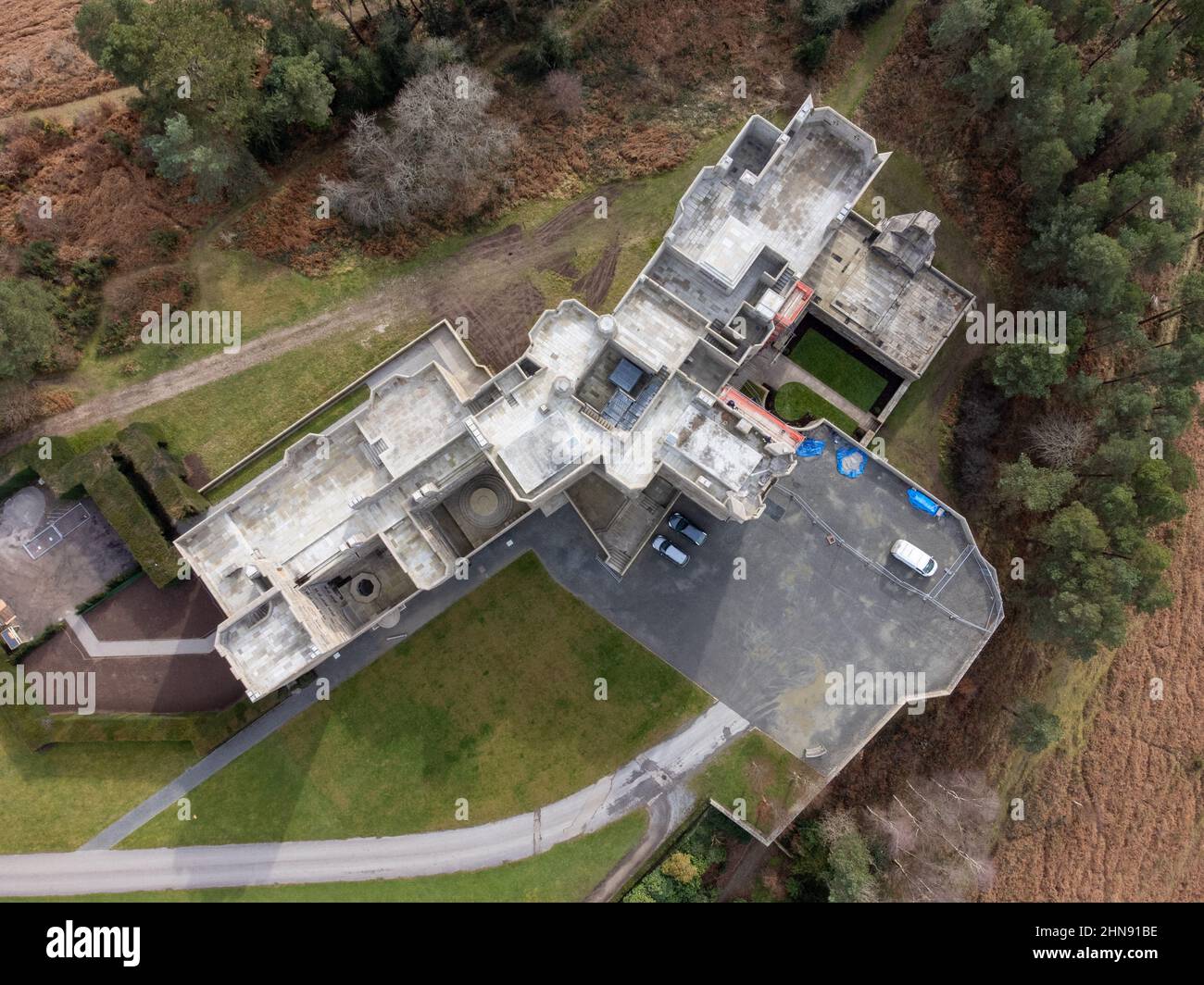 land and countryside around castle drogo Dartmoor Devon england uk