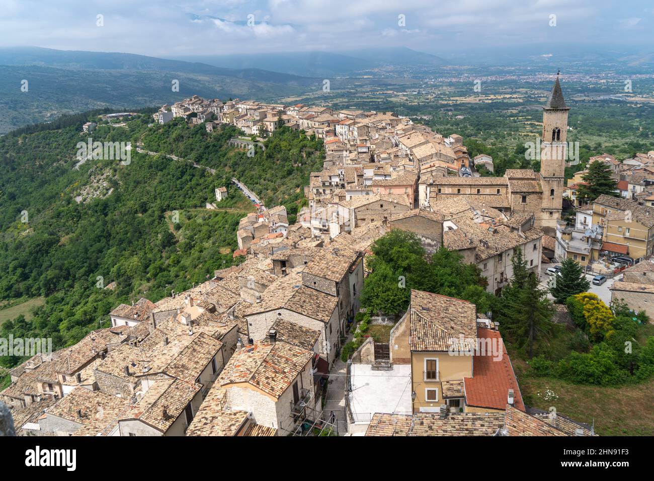 View from Cantello-Caldora Castle, Medieval village, Pacentro, Abruzzo ...