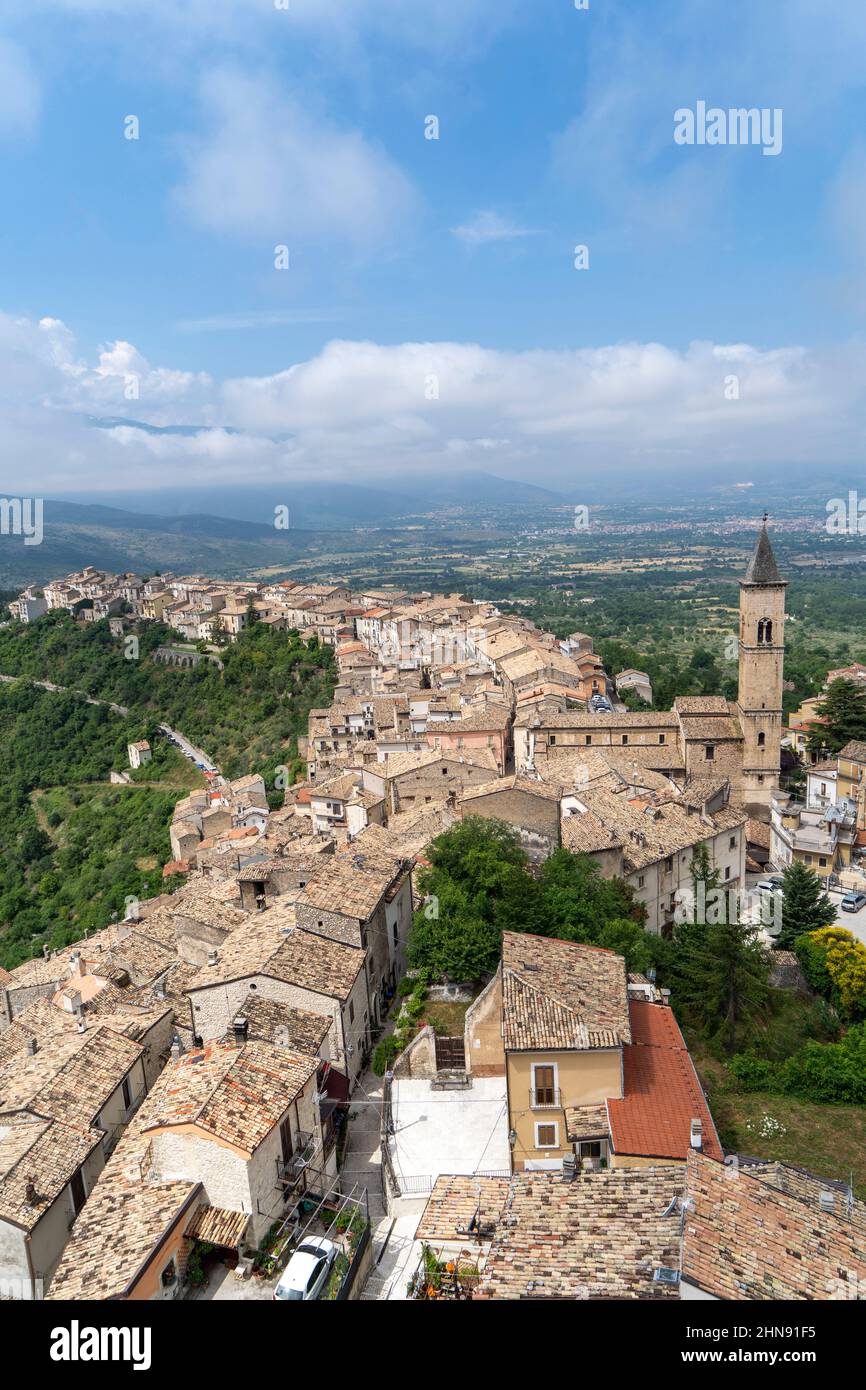 View from Cantello-Caldora Castle, Medieval village, Pacentro, Abruzzo ...