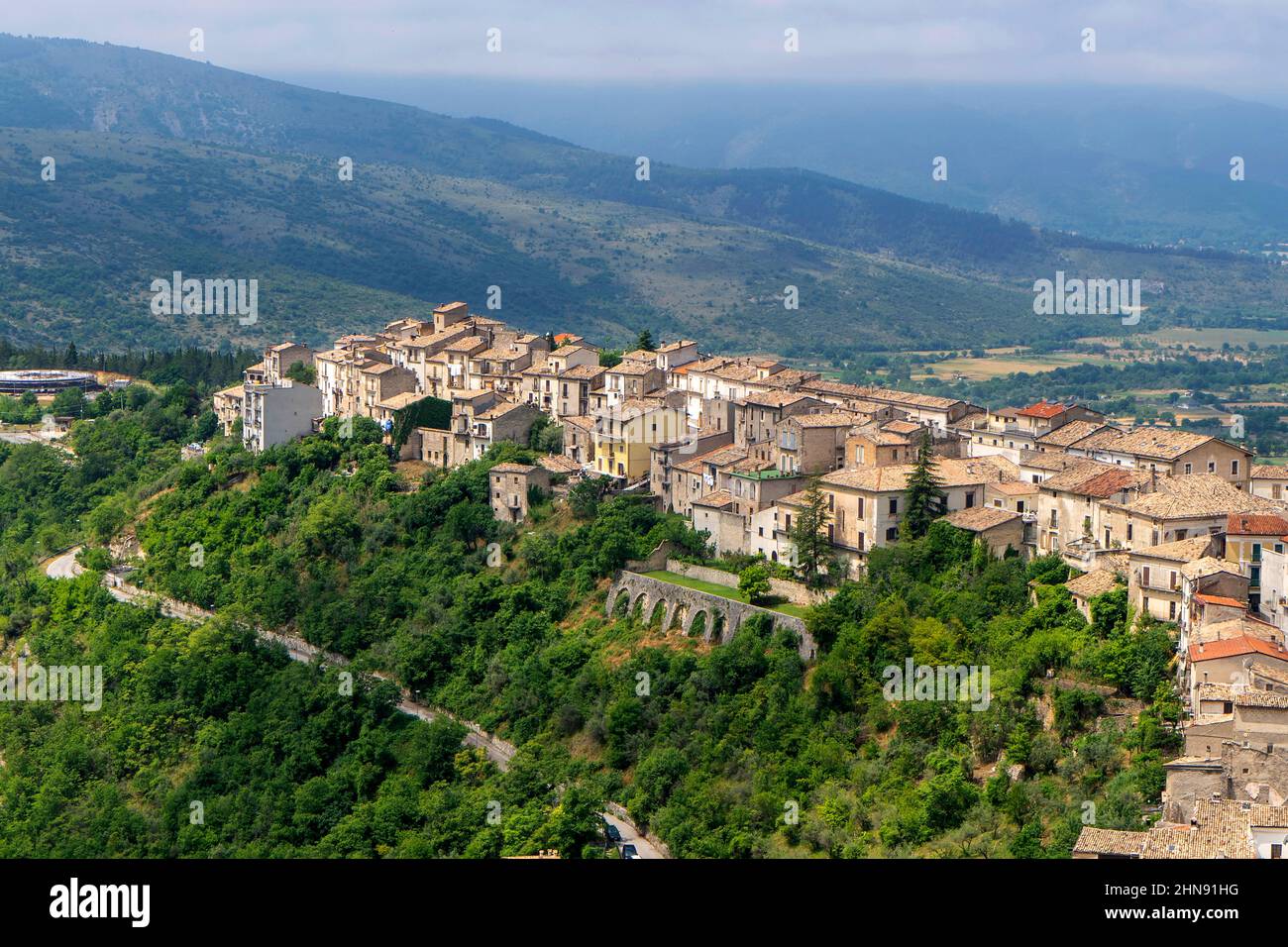 View from Cantello-Caldora Castle, Medieval village, Pacentro, Abruzzo ...