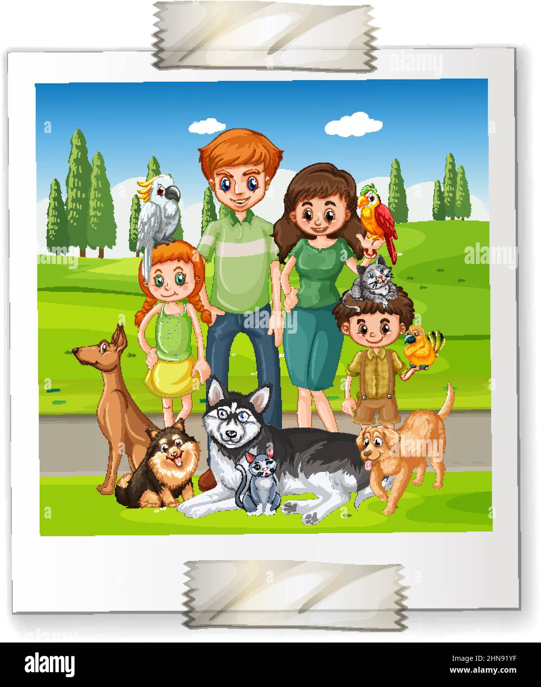 A photo of happy family on white backgound illustration Stock Vector ...