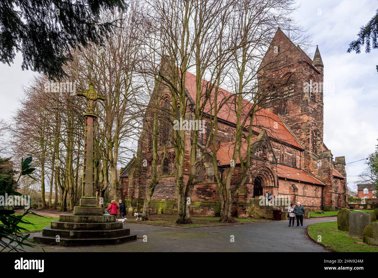 St Chad's church at Kirkby in Knowsley, Merseyside. An Anglican parish church in the deanery of Huyton, the archdeaconry of Liverpool, and the diocese Stock Photo