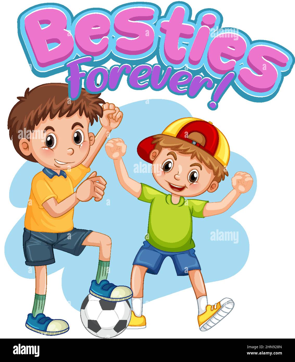 Two Cute Boys Playing Football Stock Illustration - Download Image Now -  Child, Boys, American Football Player - iStock