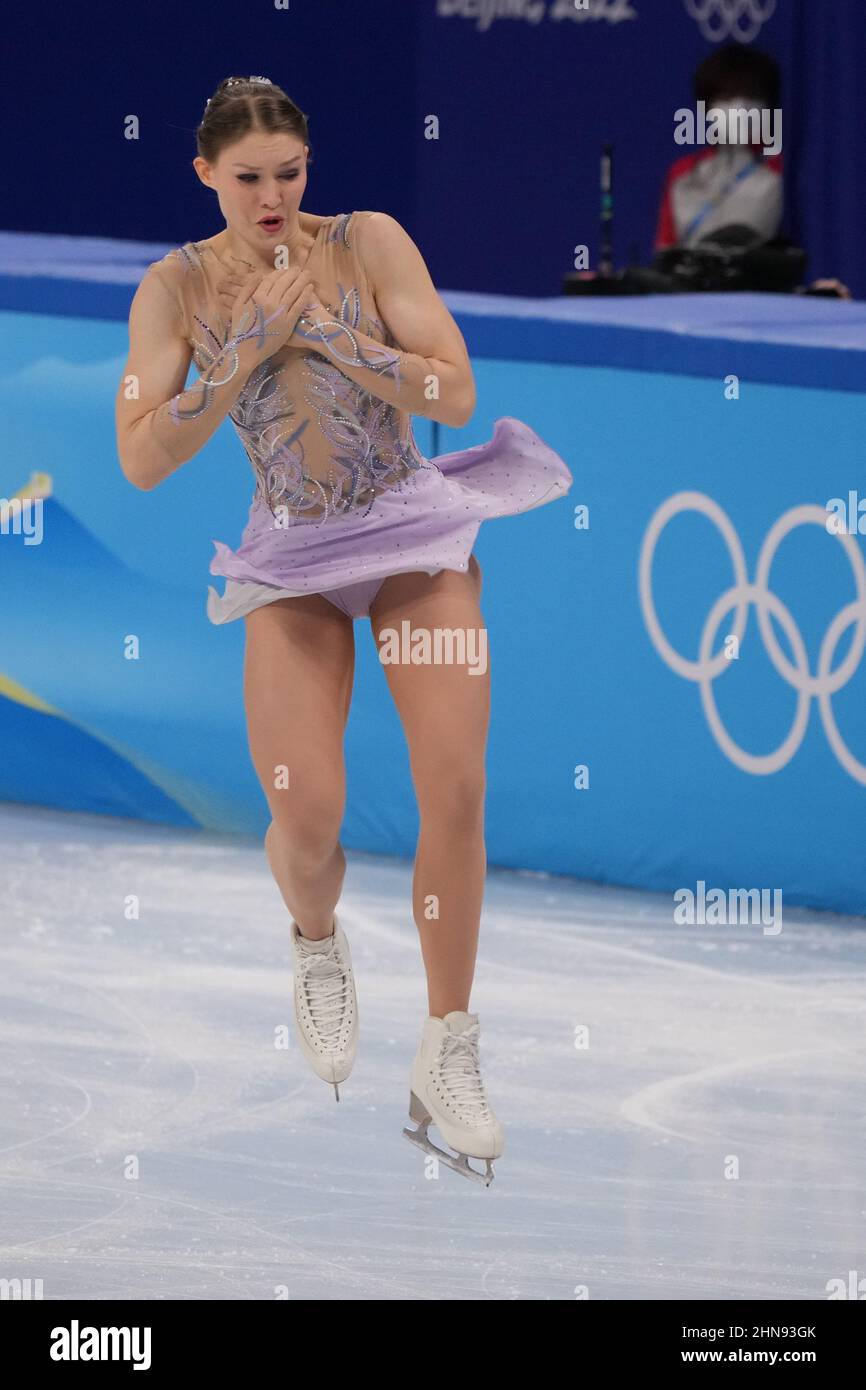 Beijing China 15th Feb 22 Jenni Saarinen Of Finland Performs During The Women S Single Figure Skating Short Program In The Capital Indoor Stadium At The Beijing 22 Winter Olympic On February 15