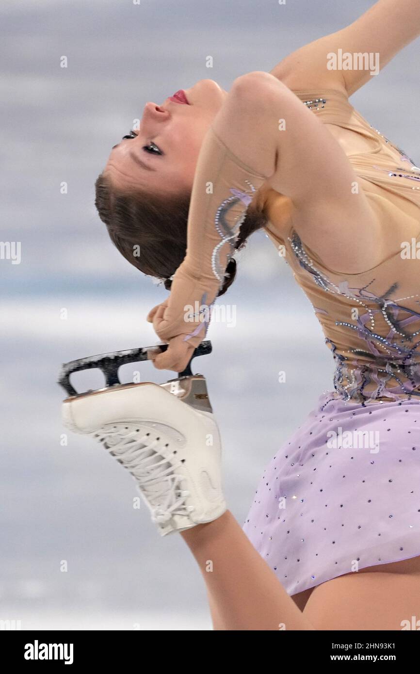 Beijing China 15th Feb 22 Jenni Saarinen Of Finland Performs During The Women S Single Figure Skating Short Program In The Capital Indoor Stadium At The Beijing 22 Winter Olympic On February 15