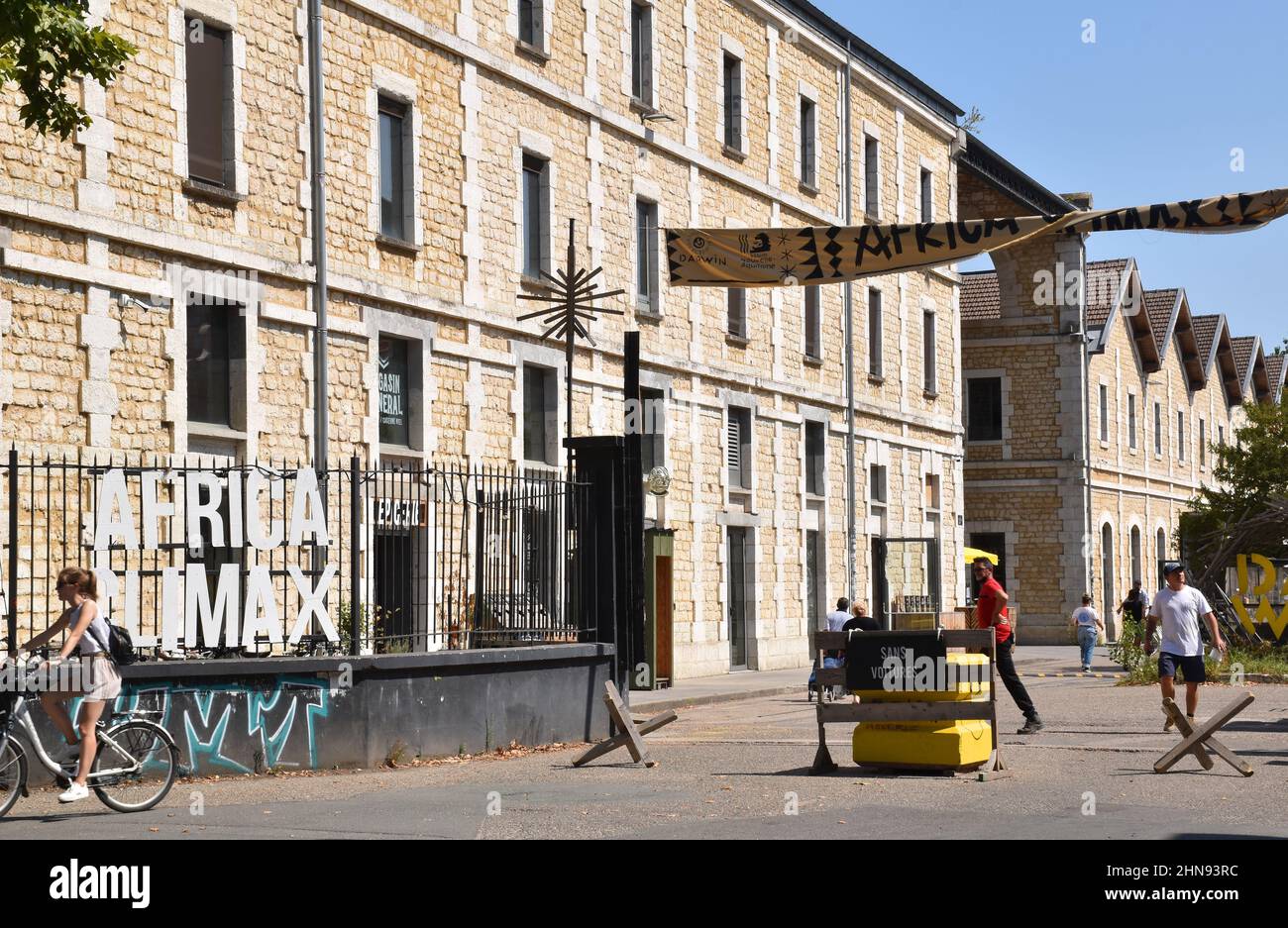 Darwin Ecosystème, a former military barracks in Bordeaux, recycled into  ‘Alternative’ development, defending the environment, & many other projects Stock Photo
